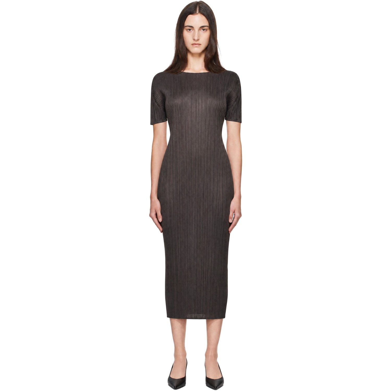 PLEATS PLEASE ISSEY MIYAKE Gray Monthly Colors August Midi Dress