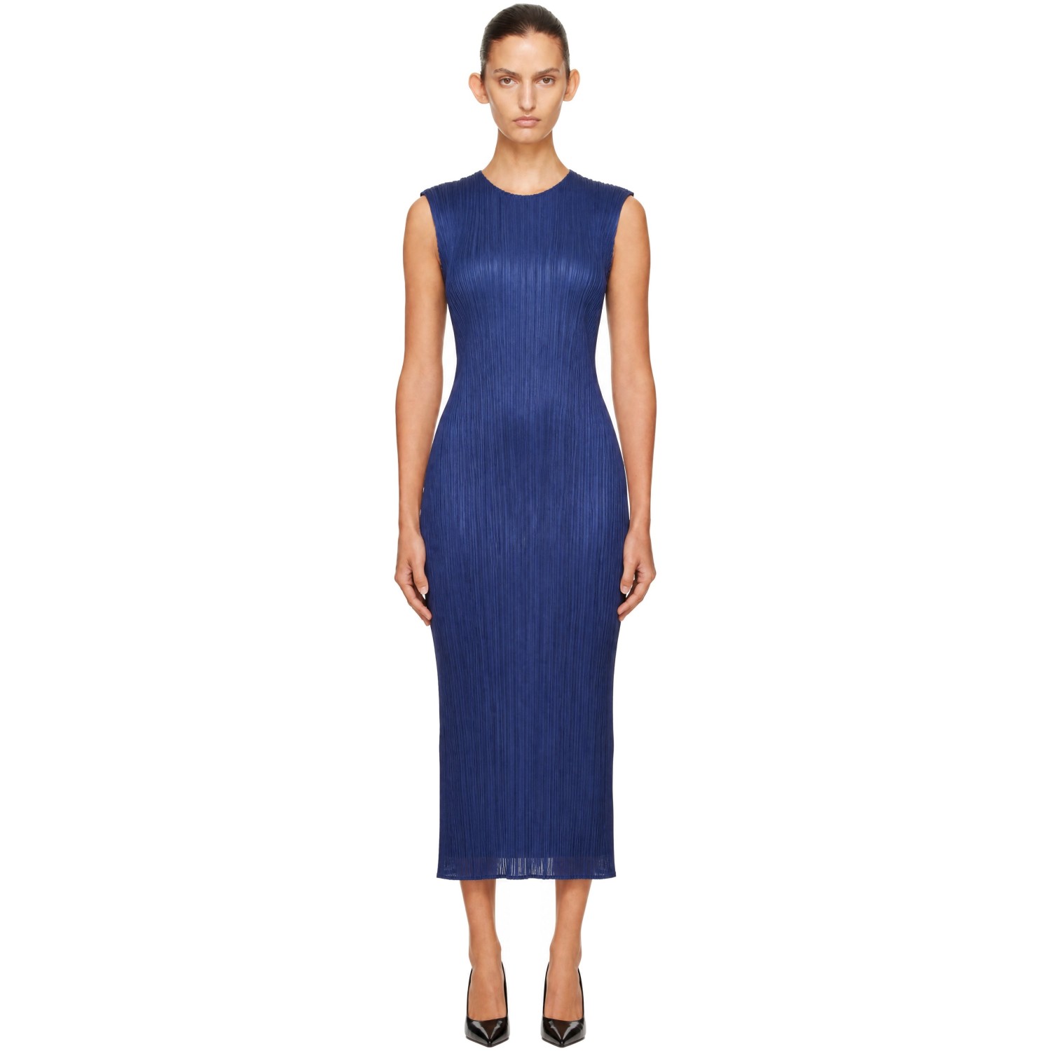 PLEATS PLEASE ISSEY MIYAKE Blue Monthly Colors September Midi Dress