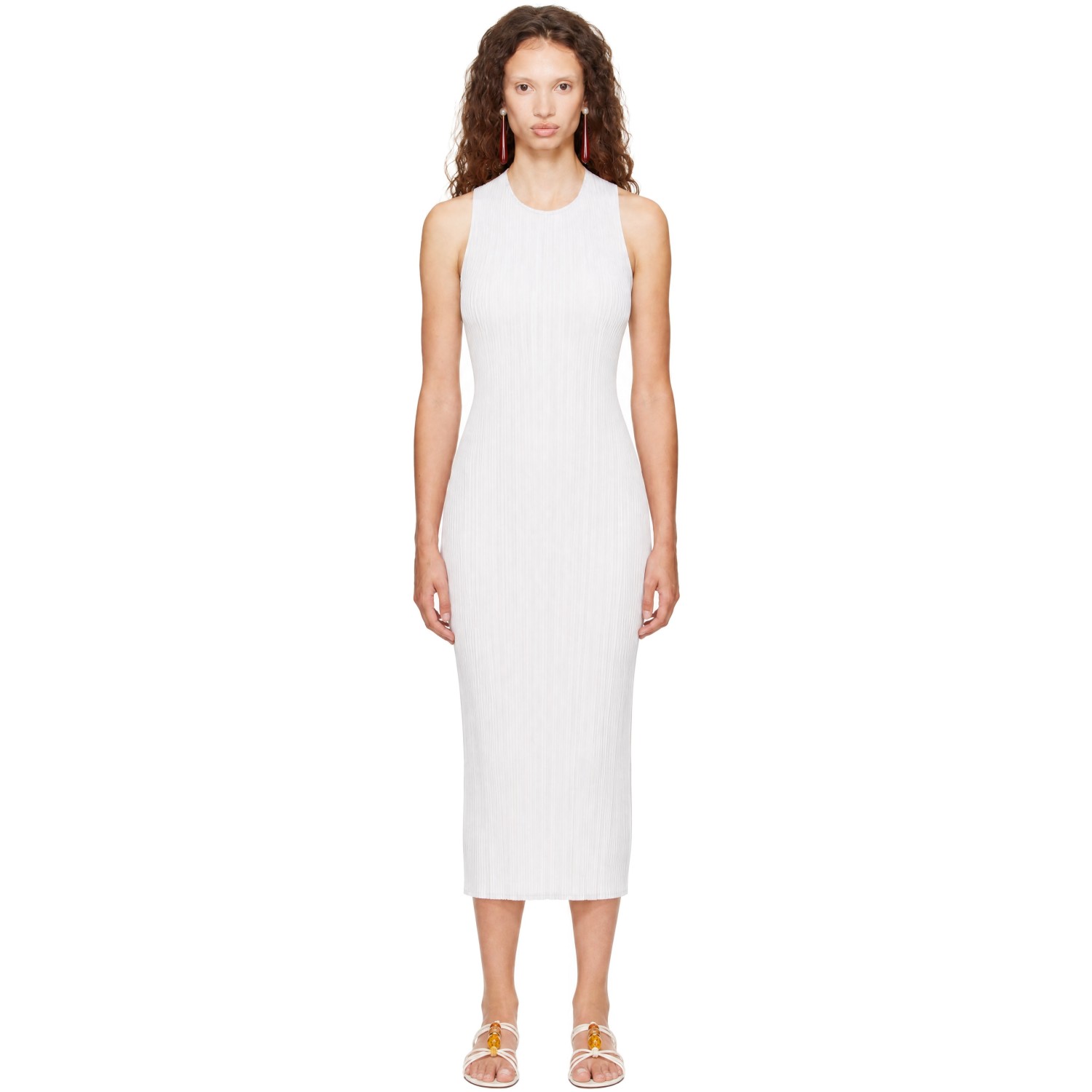 PLEATS PLEASE ISSEY MIYAKE Gray Basics Maxi Dress