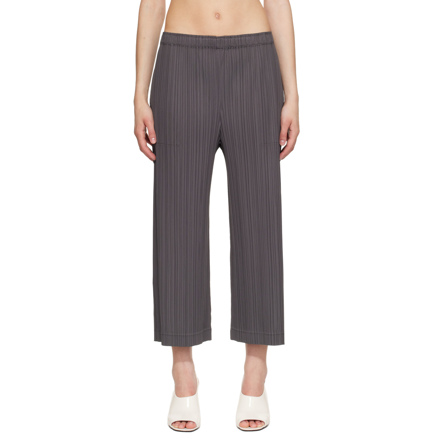 PLEATS PLEASE ISSEY MIYAKE Gray Opaque Trousers