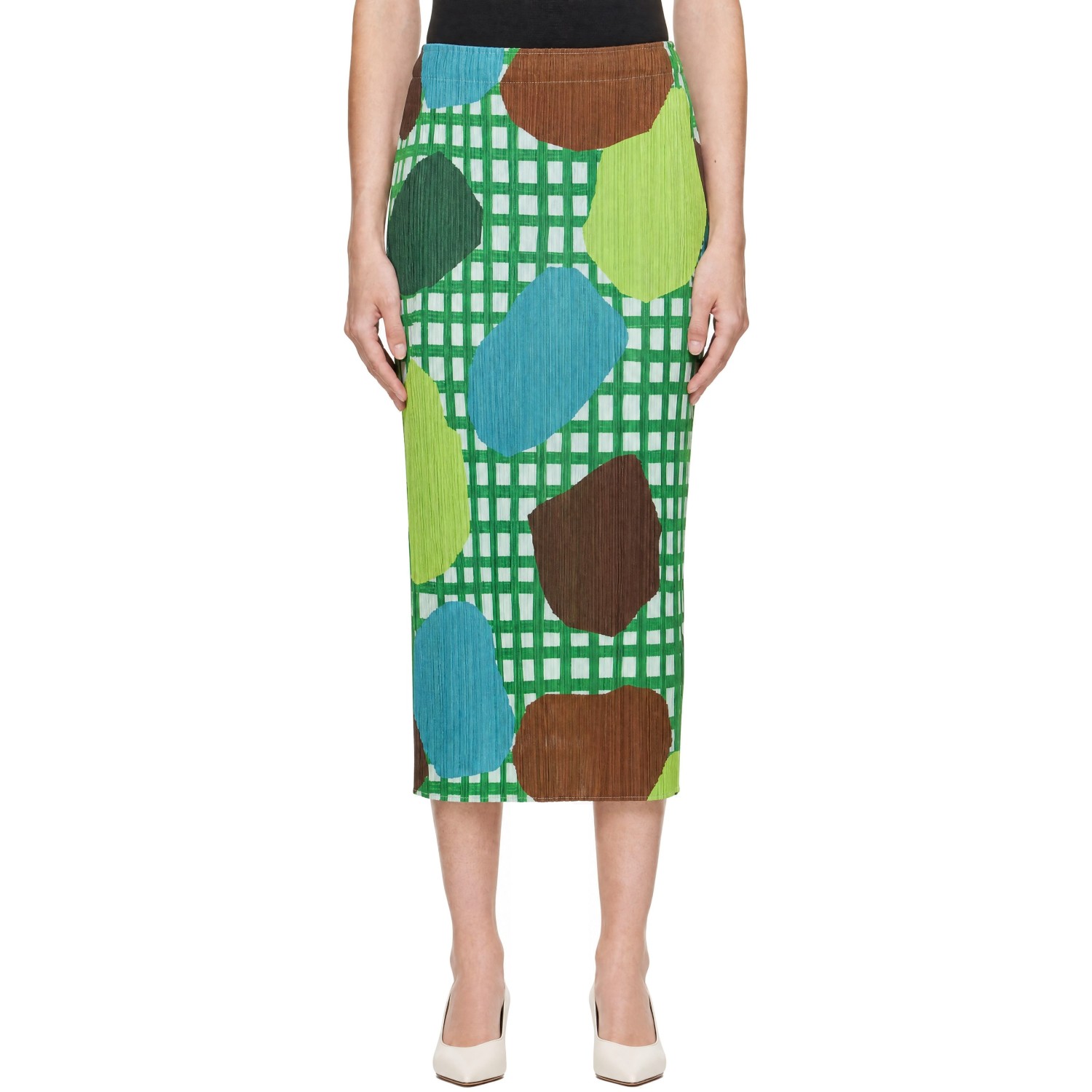 PLEATS PLEASE ISSEY MIYAKE Multicolor Market Midi Skirt