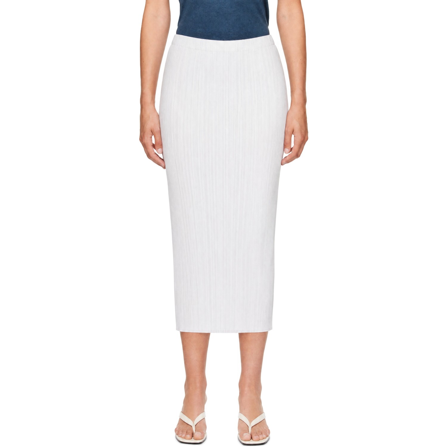 PLEATS PLEASE ISSEY MIYAKE Gray Basics Midi Skirt