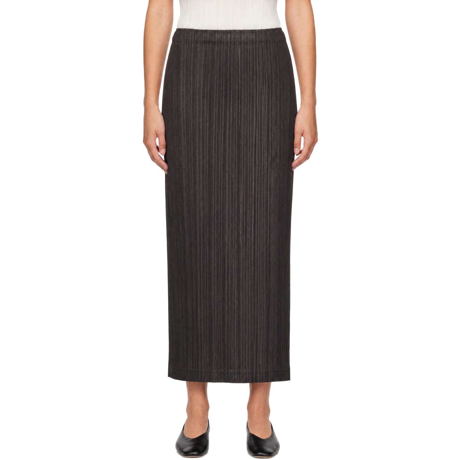 PLEATS PLEASE ISSEY MIYAKE Gray Thicker Bottoms 2 Maxi Skirt