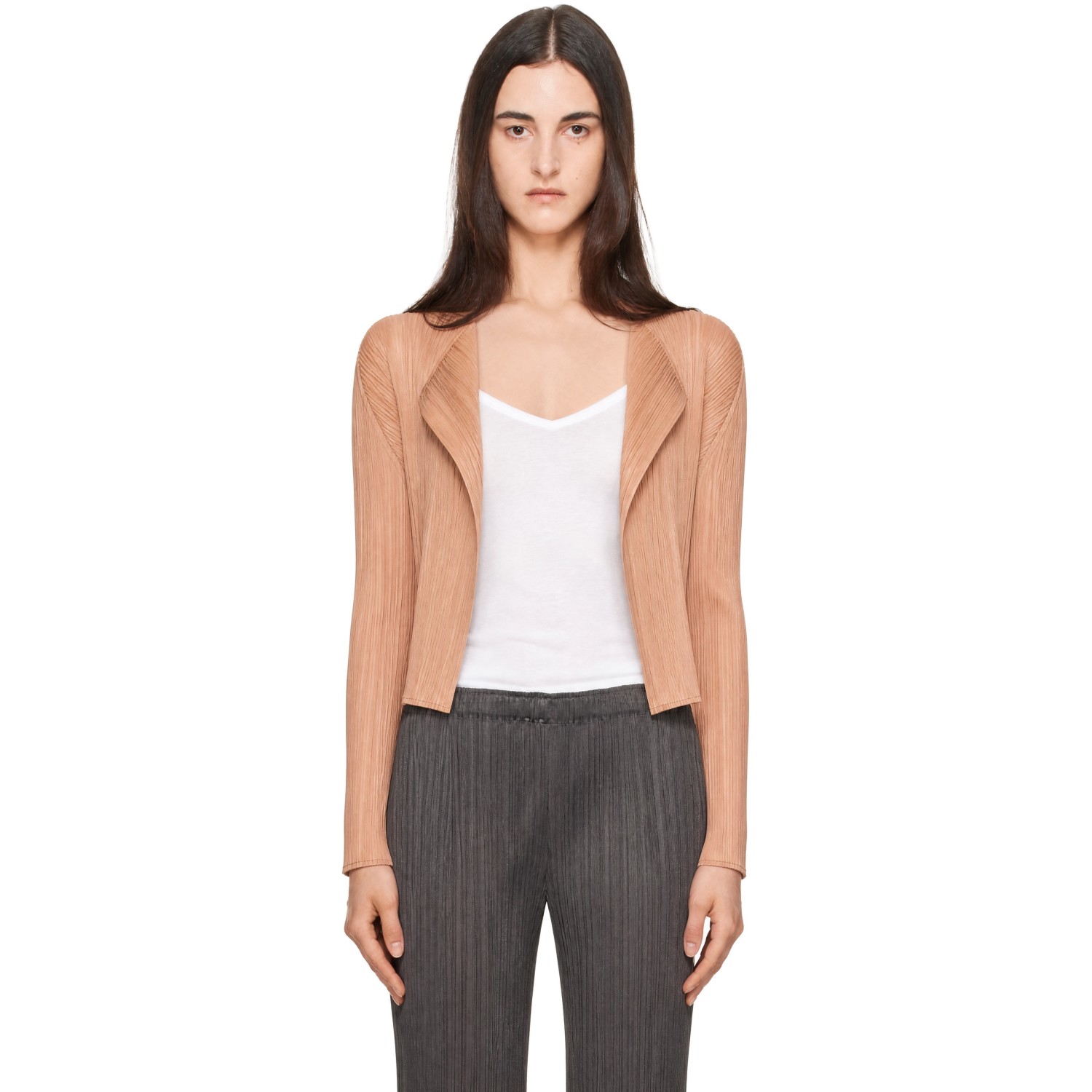 PLEATS PLEASE ISSEY MIYAKE Beige Monthly Colors June Cardigan