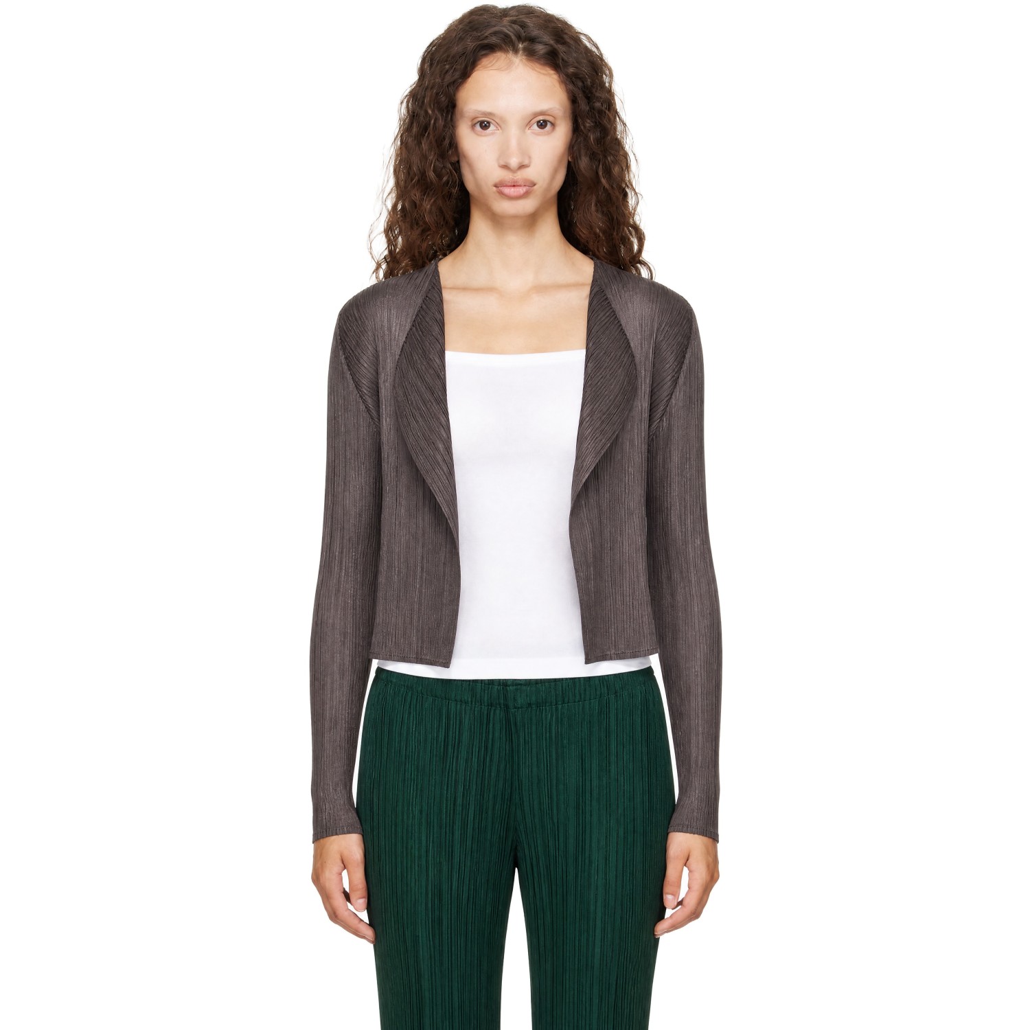 PLEATS PLEASE ISSEY MIYAKE Gray Monthly Colors June Cardigan