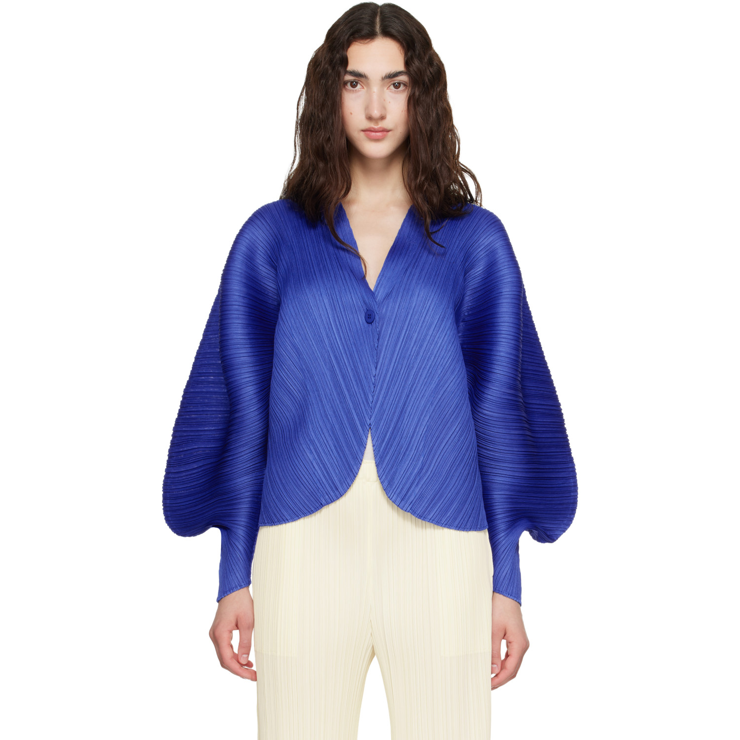 PLEATS PLEASE ISSEY MIYAKE Blue Coast Cardigan