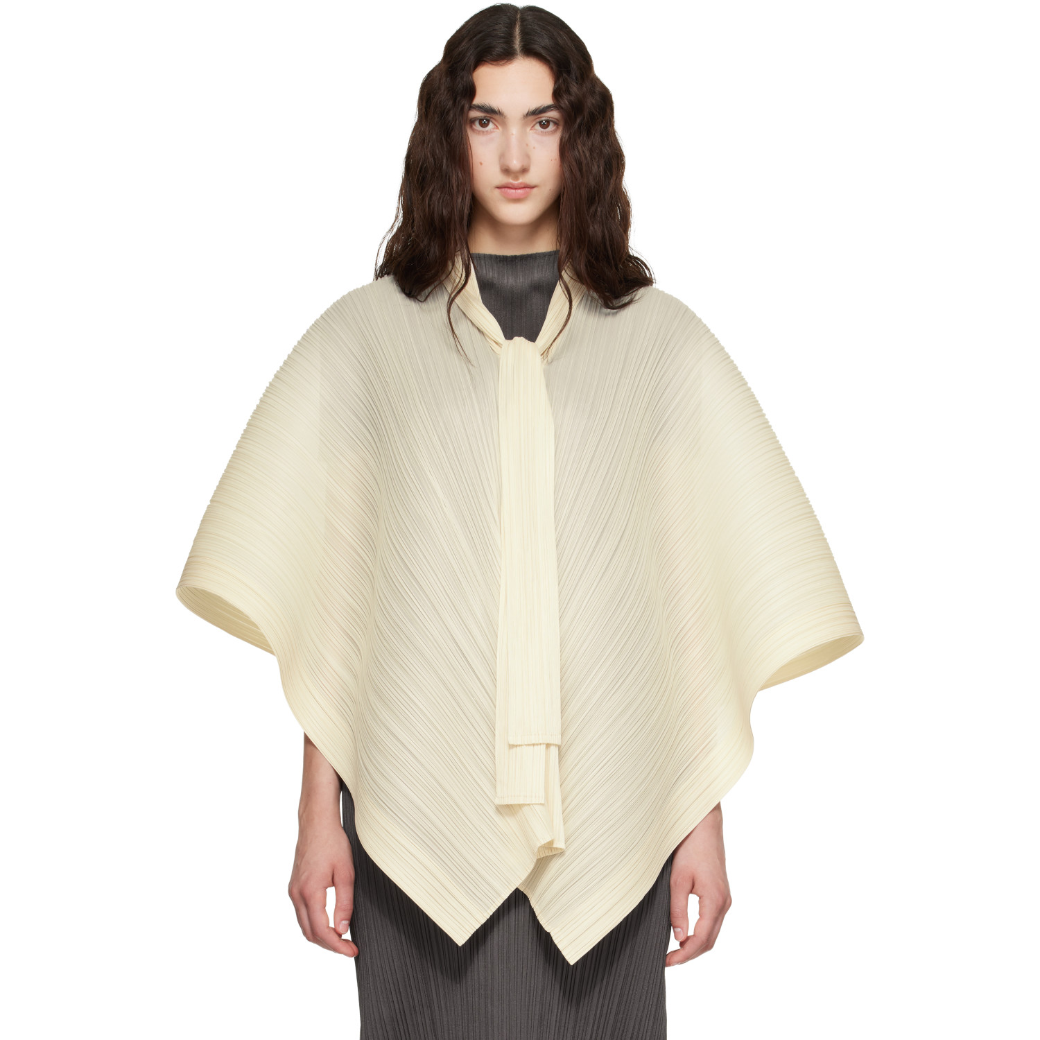 PLEATS PLEASE ISSEY MIYAKE Beige Lucid Pleats Top