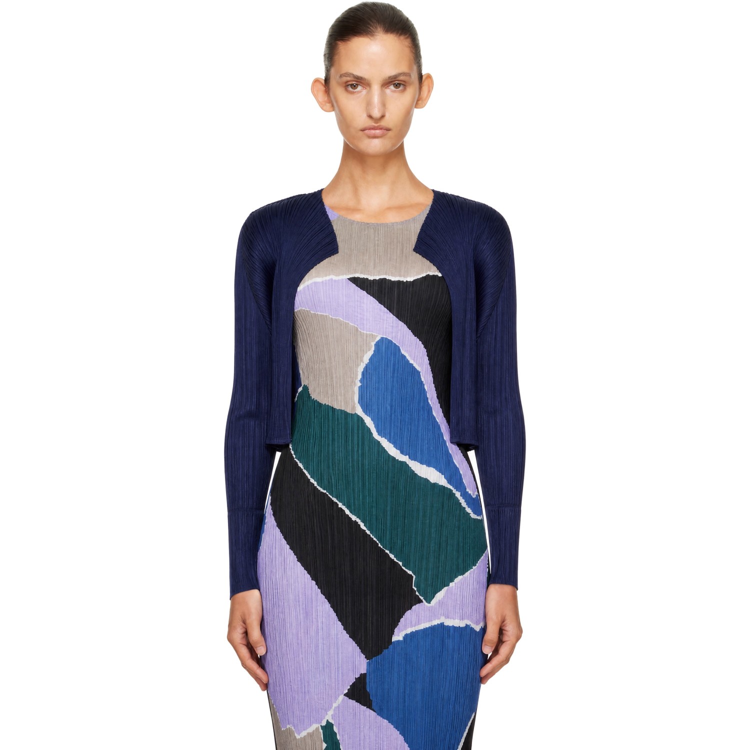 PLEATS PLEASE ISSEY MIYAKE Navy Monthly Colors September Cardigan