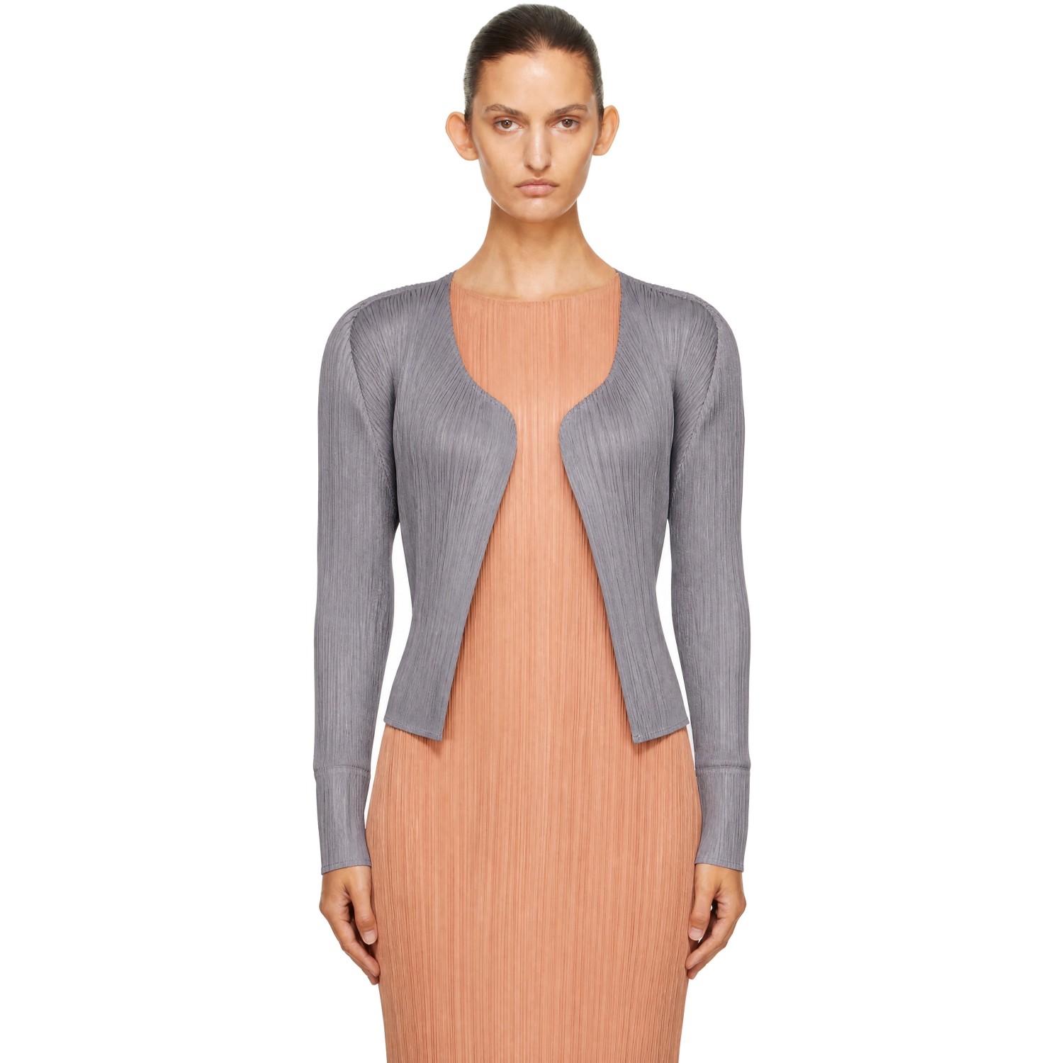 PLEATS PLEASE ISSEY MIYAKE Gray Basics Cardigan