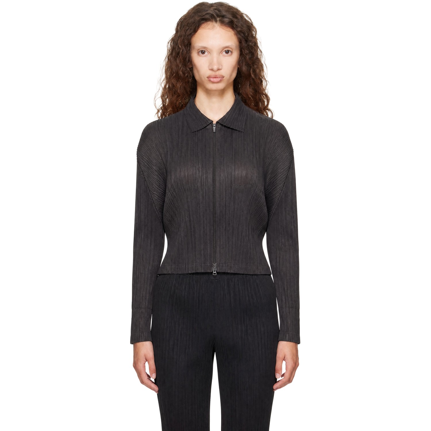PLEATS PLEASE ISSEY MIYAKE Gray Monthly Colors August Cardigan
