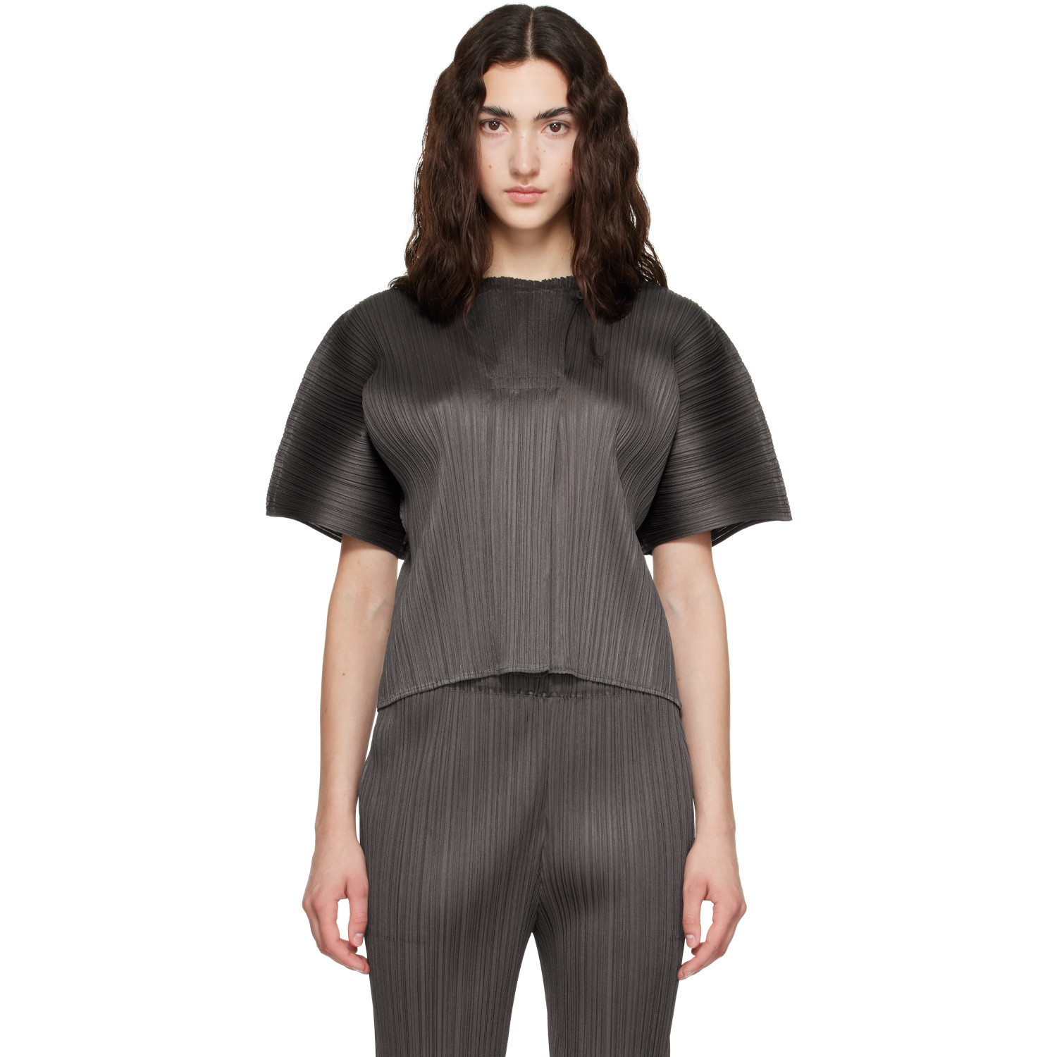 PLEATS PLEASE ISSEY MIYAKE Gray Monthly Colors June Top