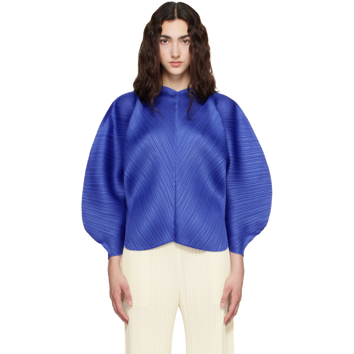 PLEATS PLEASE ISSEY MIYAKE Blue Coast Blouse