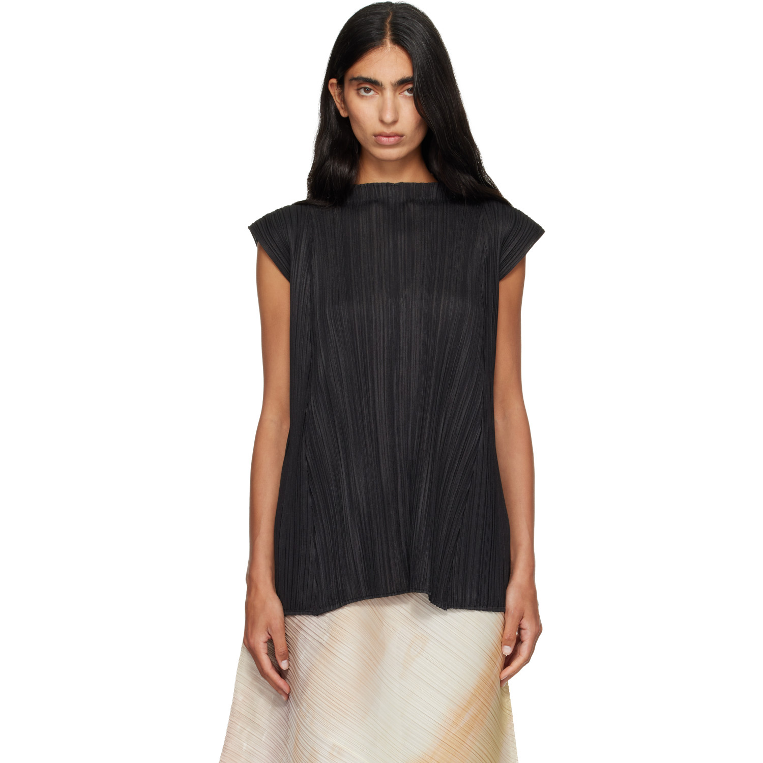 PLEATS PLEASE ISSEY MIYAKE Black Mellow Pleats Top