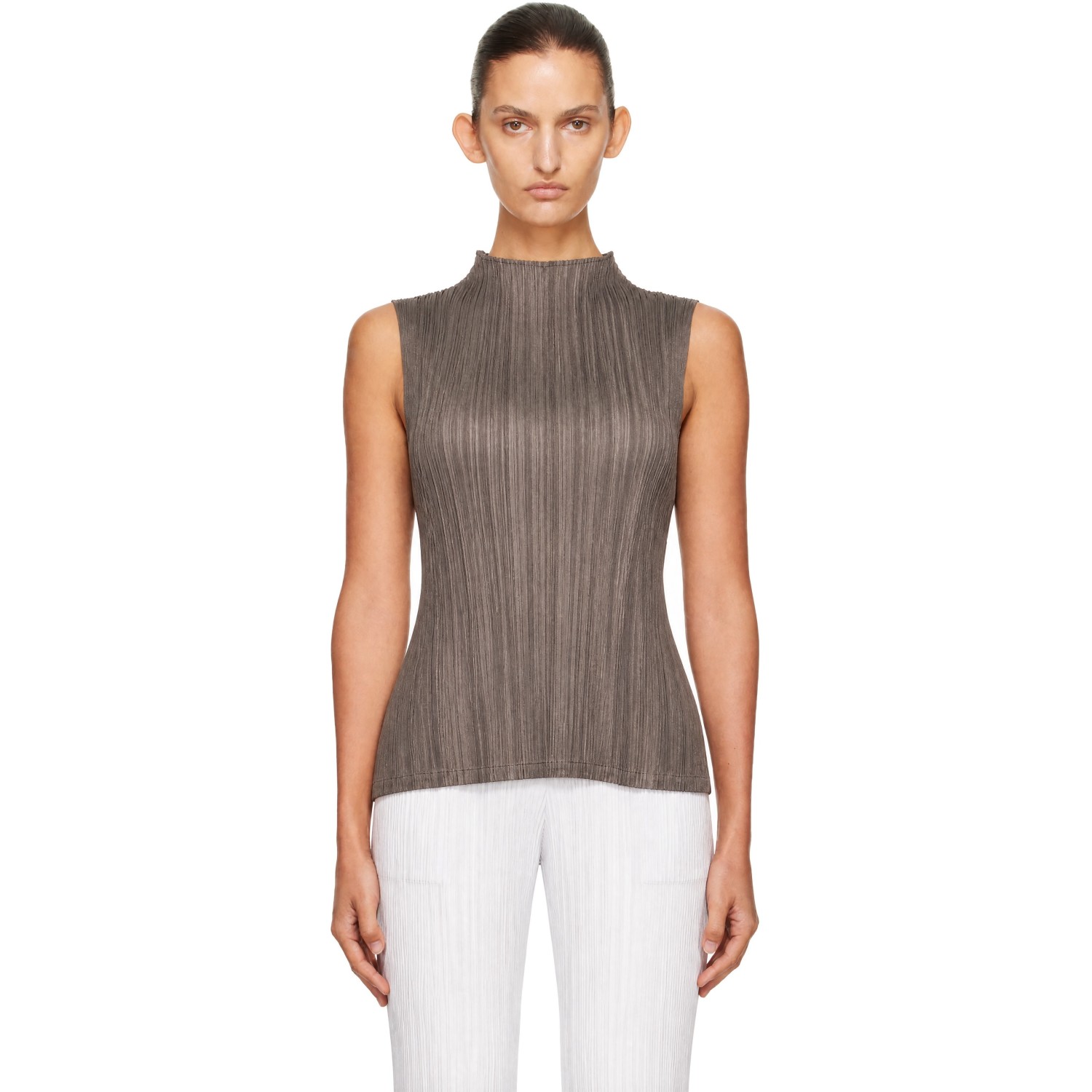 PLEATS PLEASE ISSEY MIYAKE Gray Mellow Pleats Top