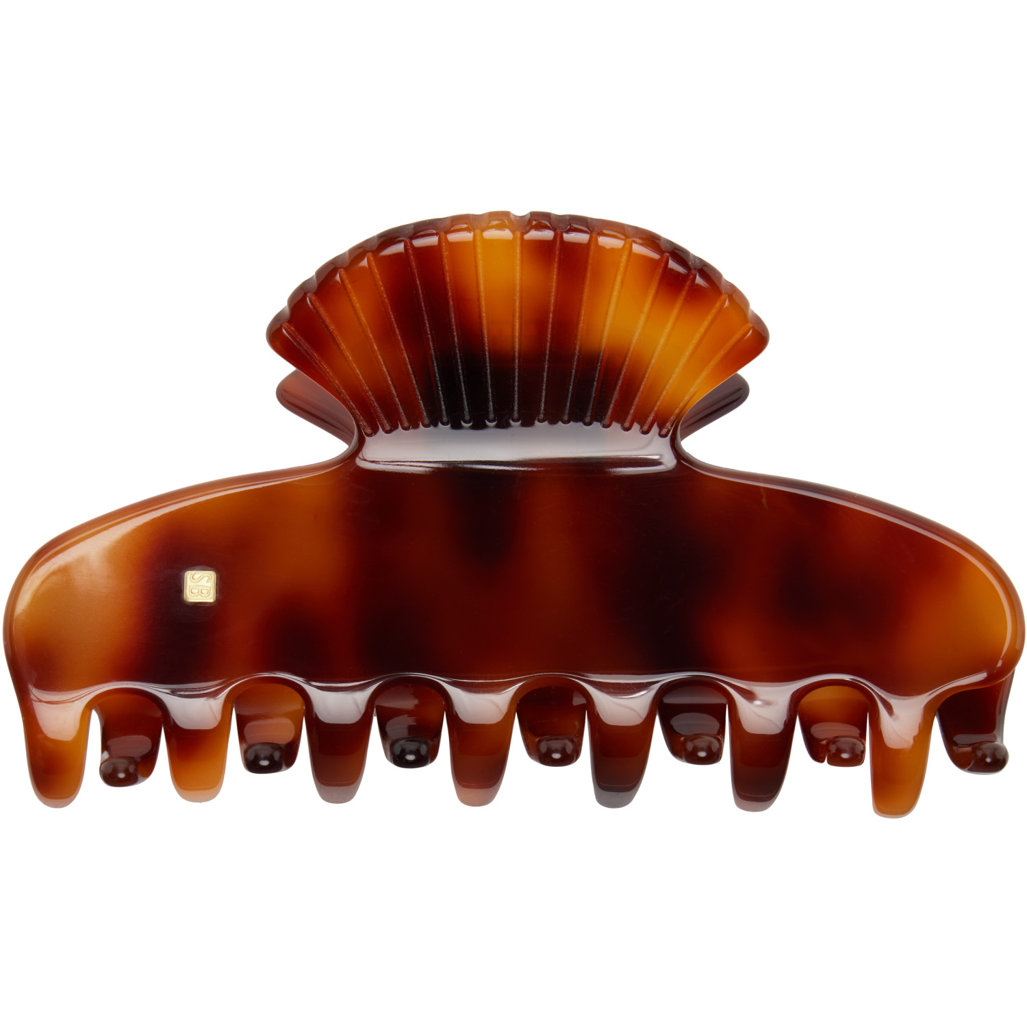 Sophie Buhai Brown Small Fan Shell Claw Clip