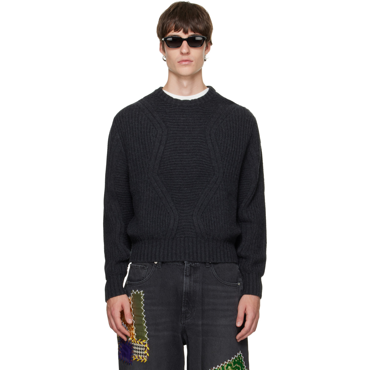 BLUEMARBLE Gray Chunky Wool Sweater