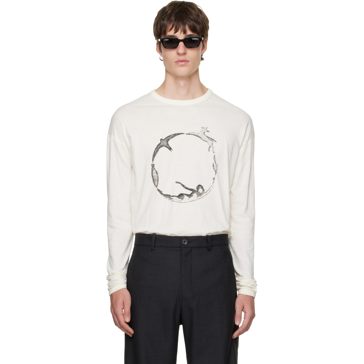 Bluemarble Off-white 'circle Of Life' Long-sleeve T-shirt
