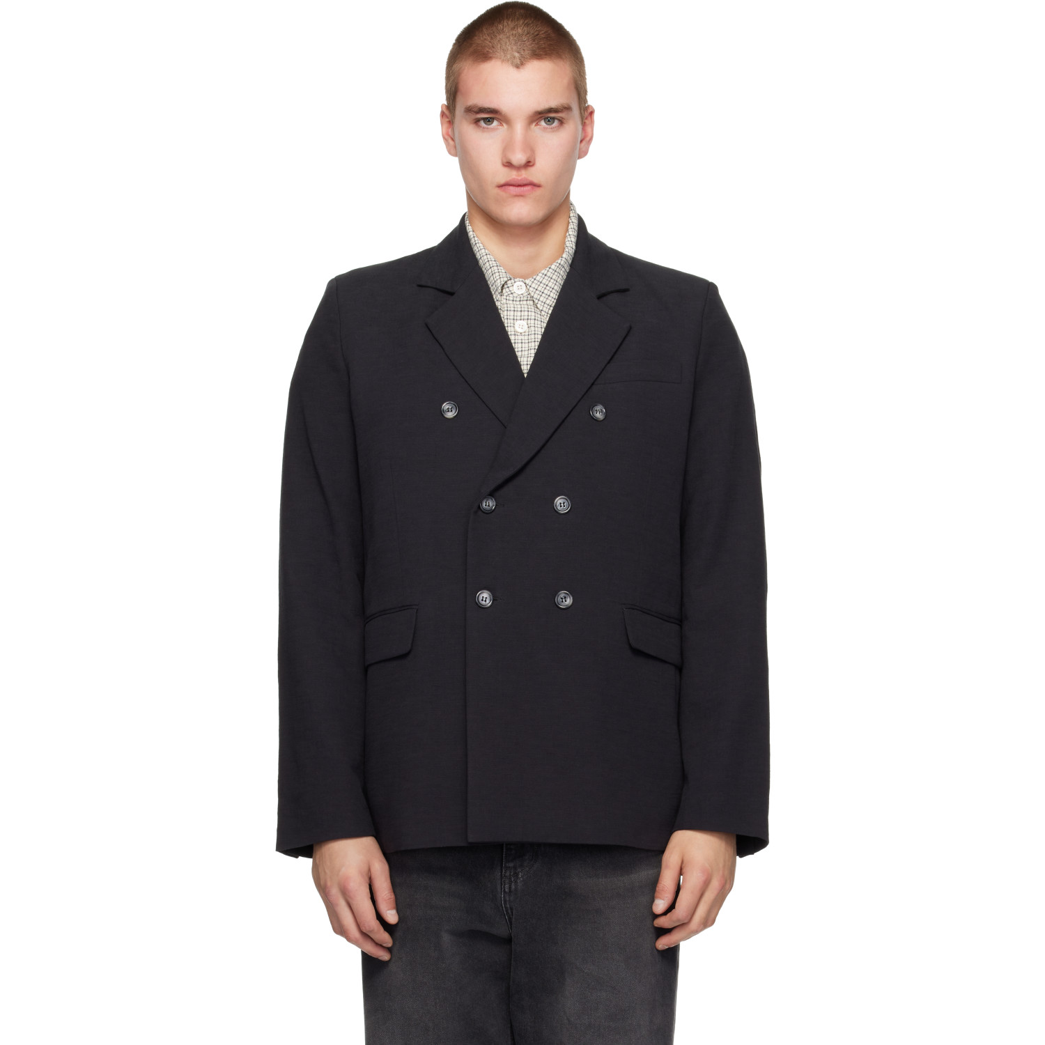 Palmes Black Double-Breasted Blazer