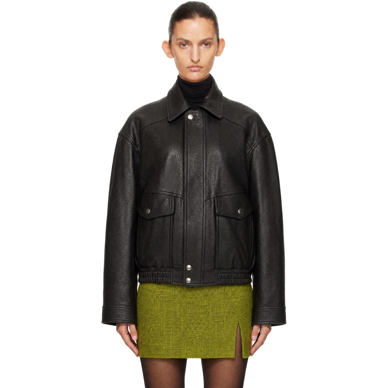 Dunst Brown Oversized Vintage Leather Blouson Jacket