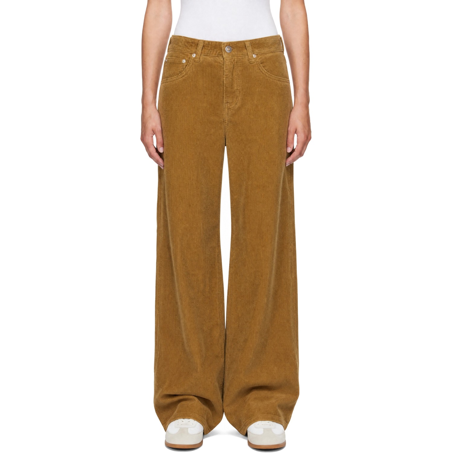Dunst Khaki 90s Wide Corduroy Jeans In Olive Green