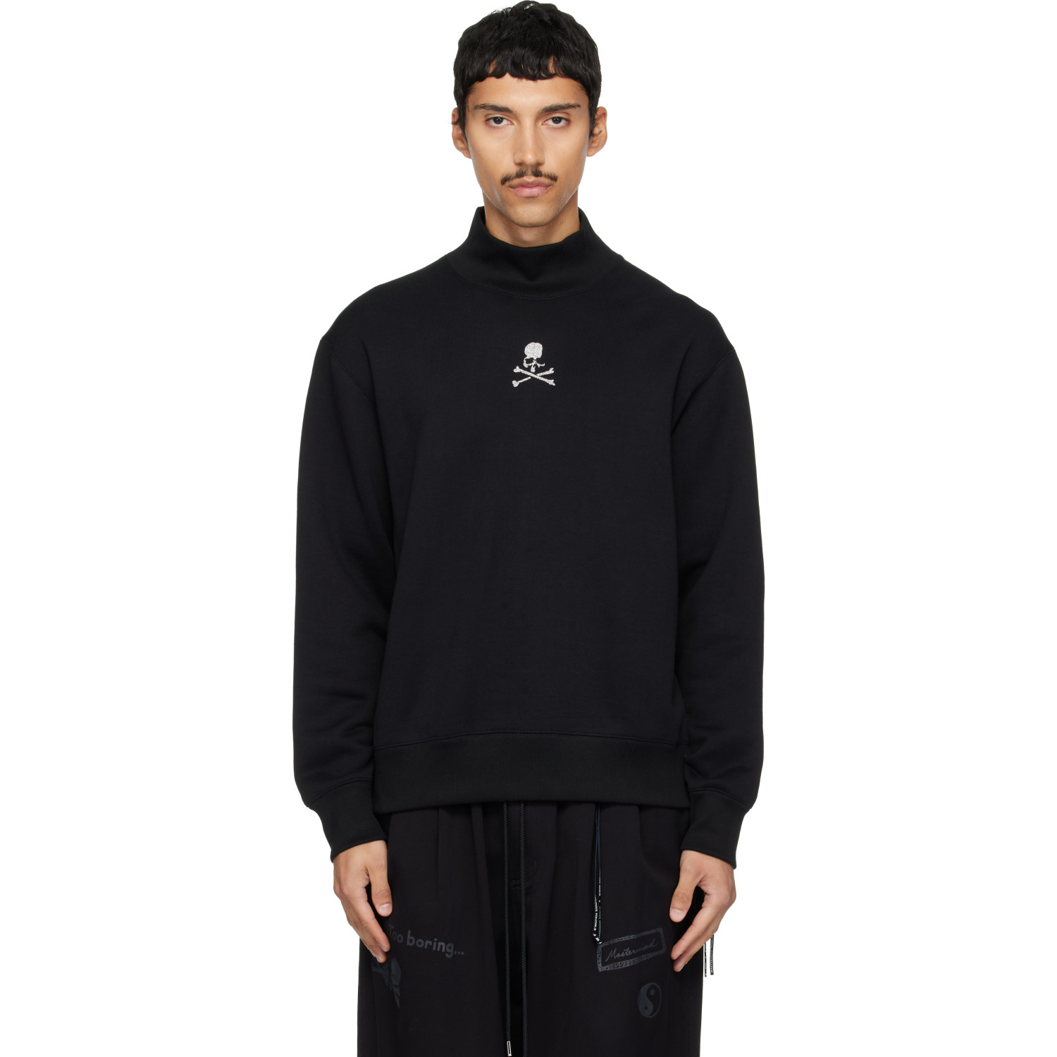 MASTERMIND WORLD Black Loopwheel Mockneck Sweatshirt