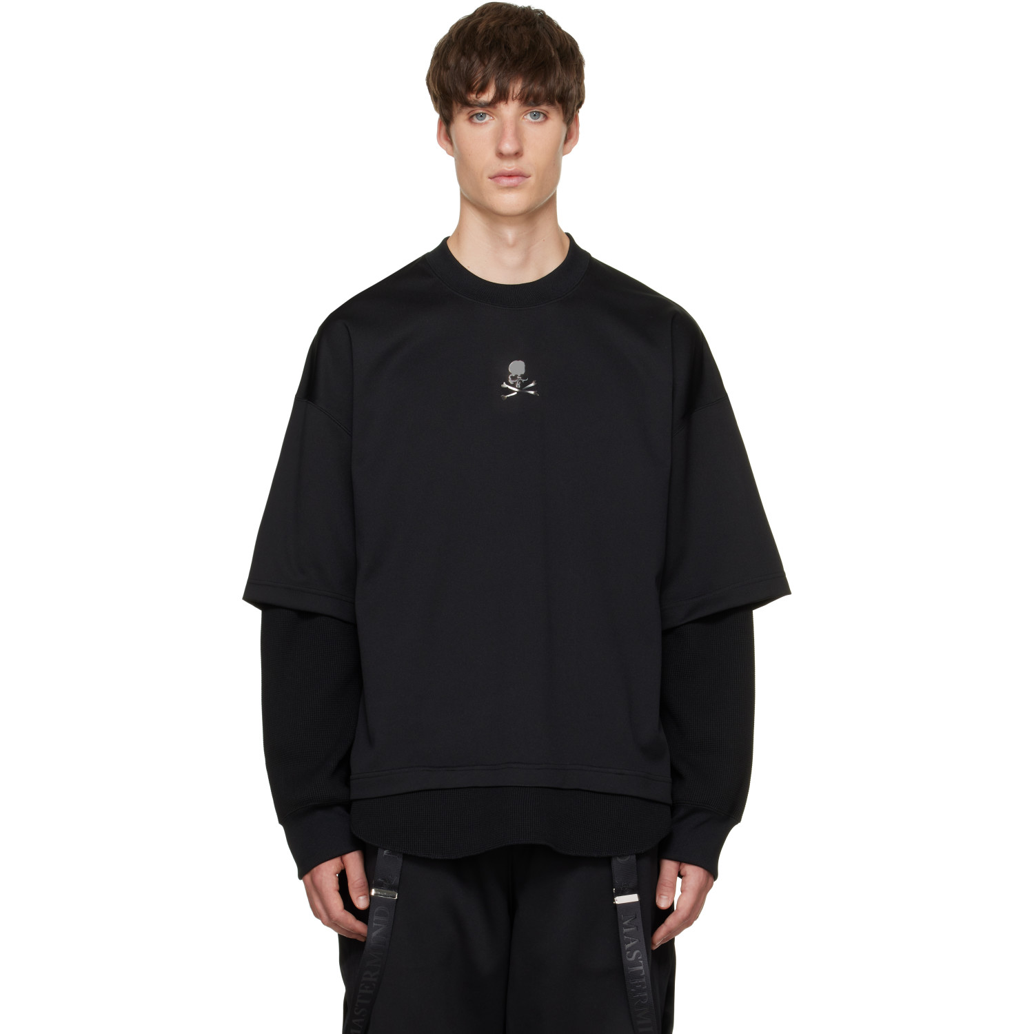MASTERMIND WORLD Black Layered Pullover Sweatshirt