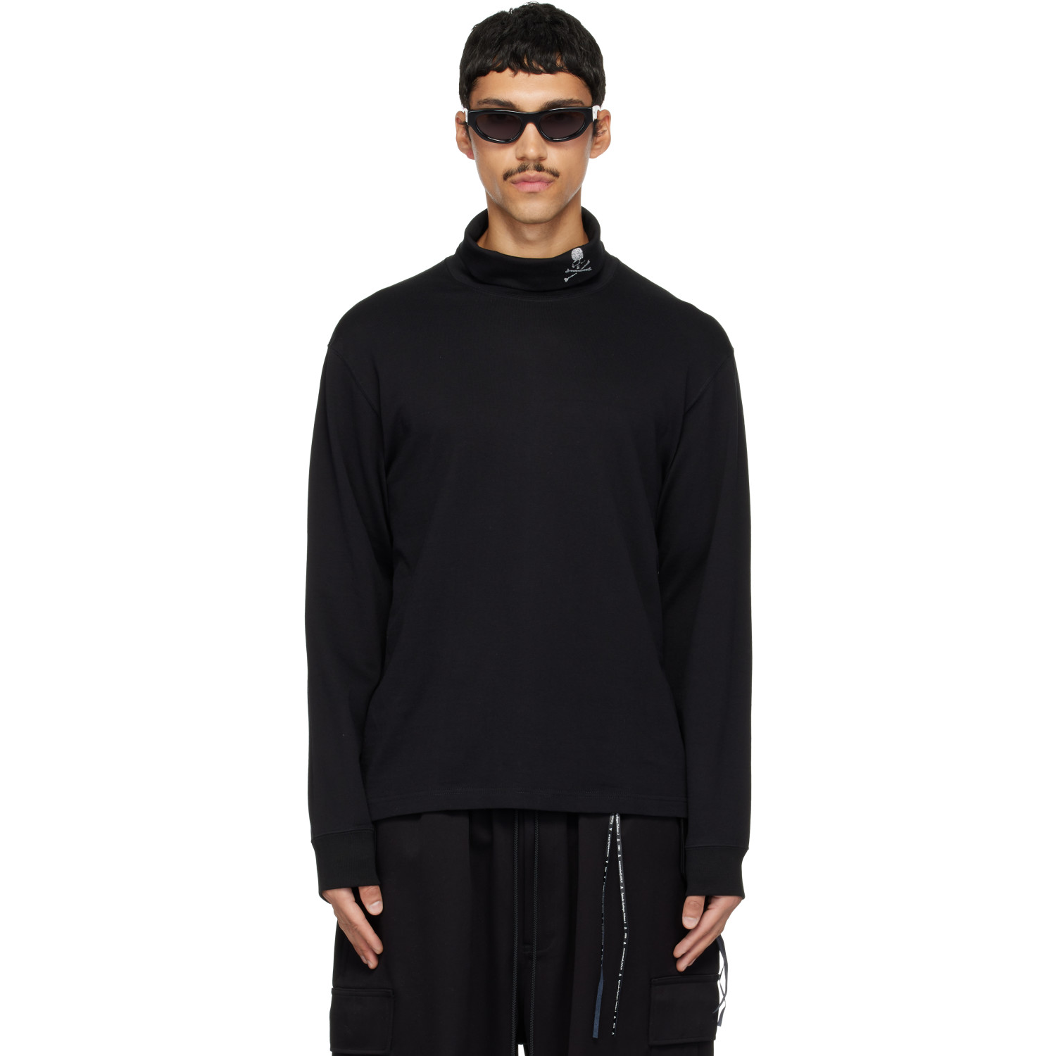 MASTERMIND WORLD Black Loopwheel Turtleneck
