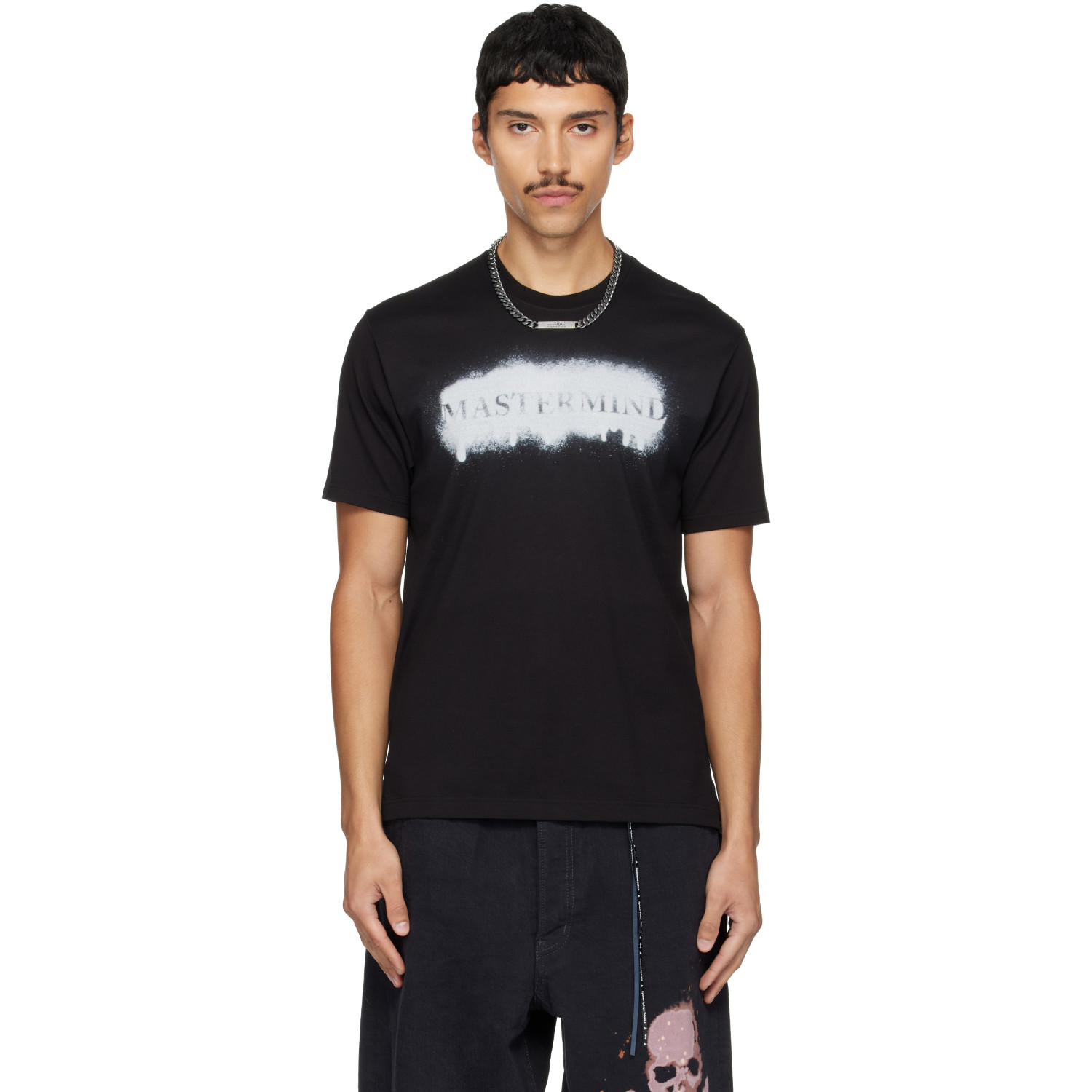MASTERMIND WORLD Black Spray Art S/S T-shirt