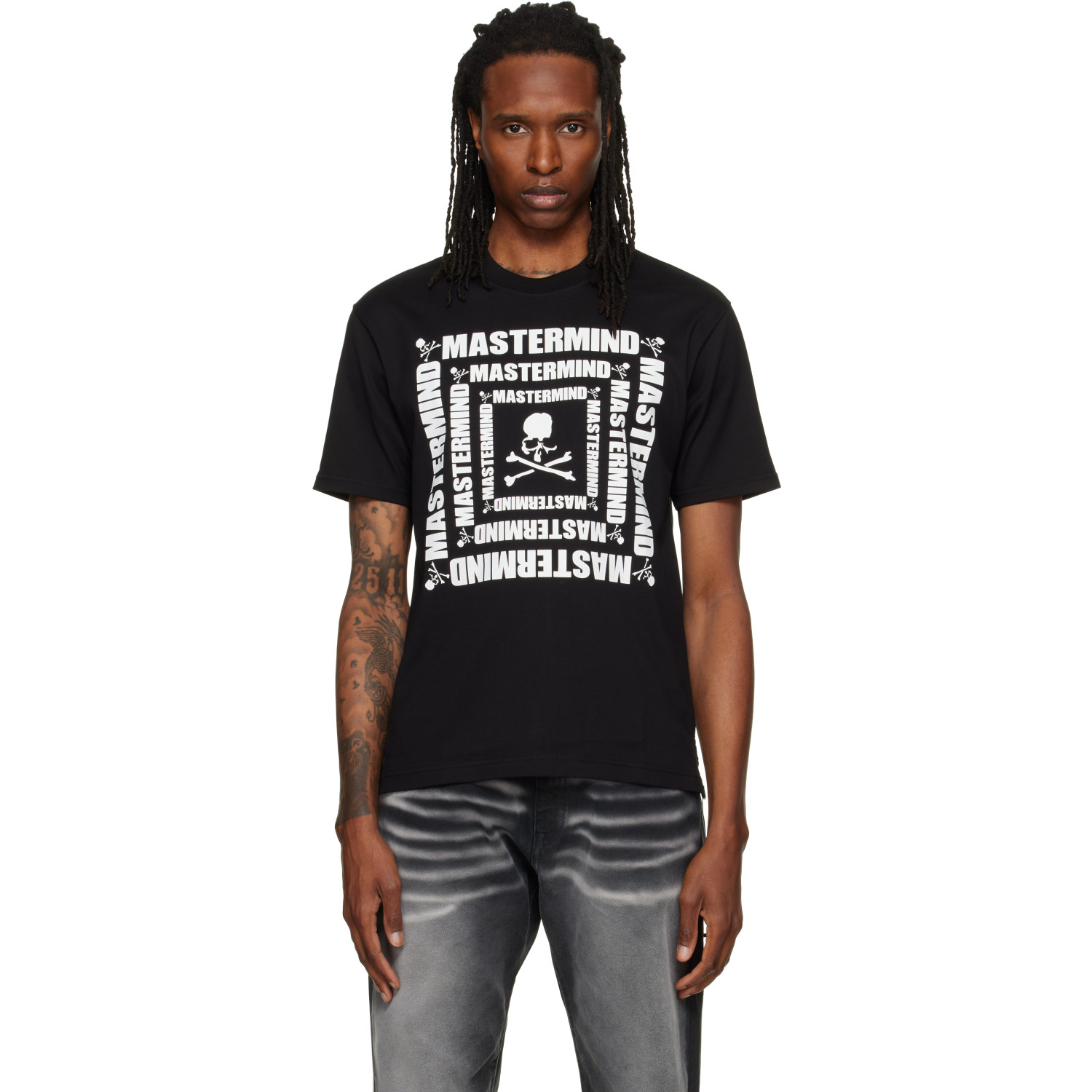MASTERMIND WORLD Black MW Square Logo S/S T-shirt