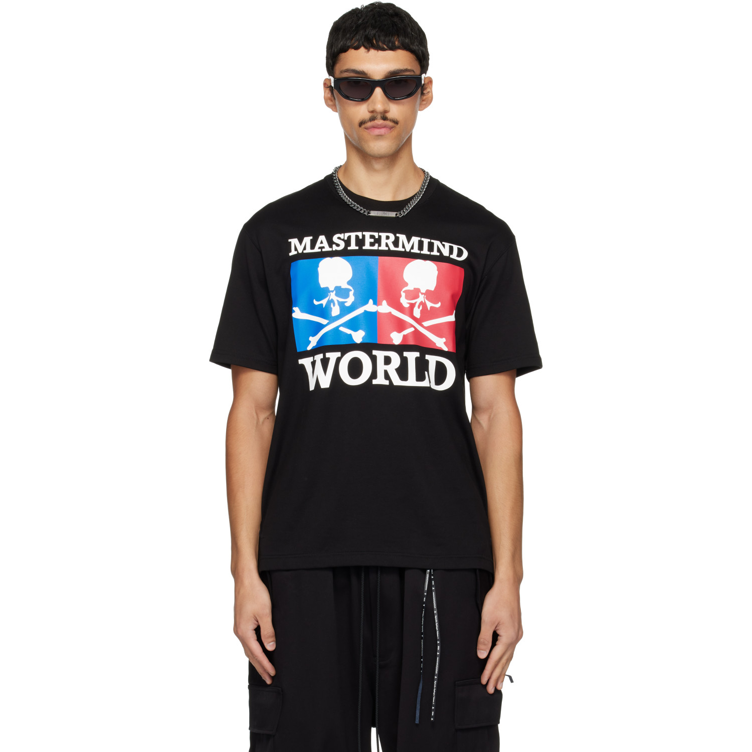 MASTERMIND WORLD Black MW Two-Tone Motif Logo SS T-shirt