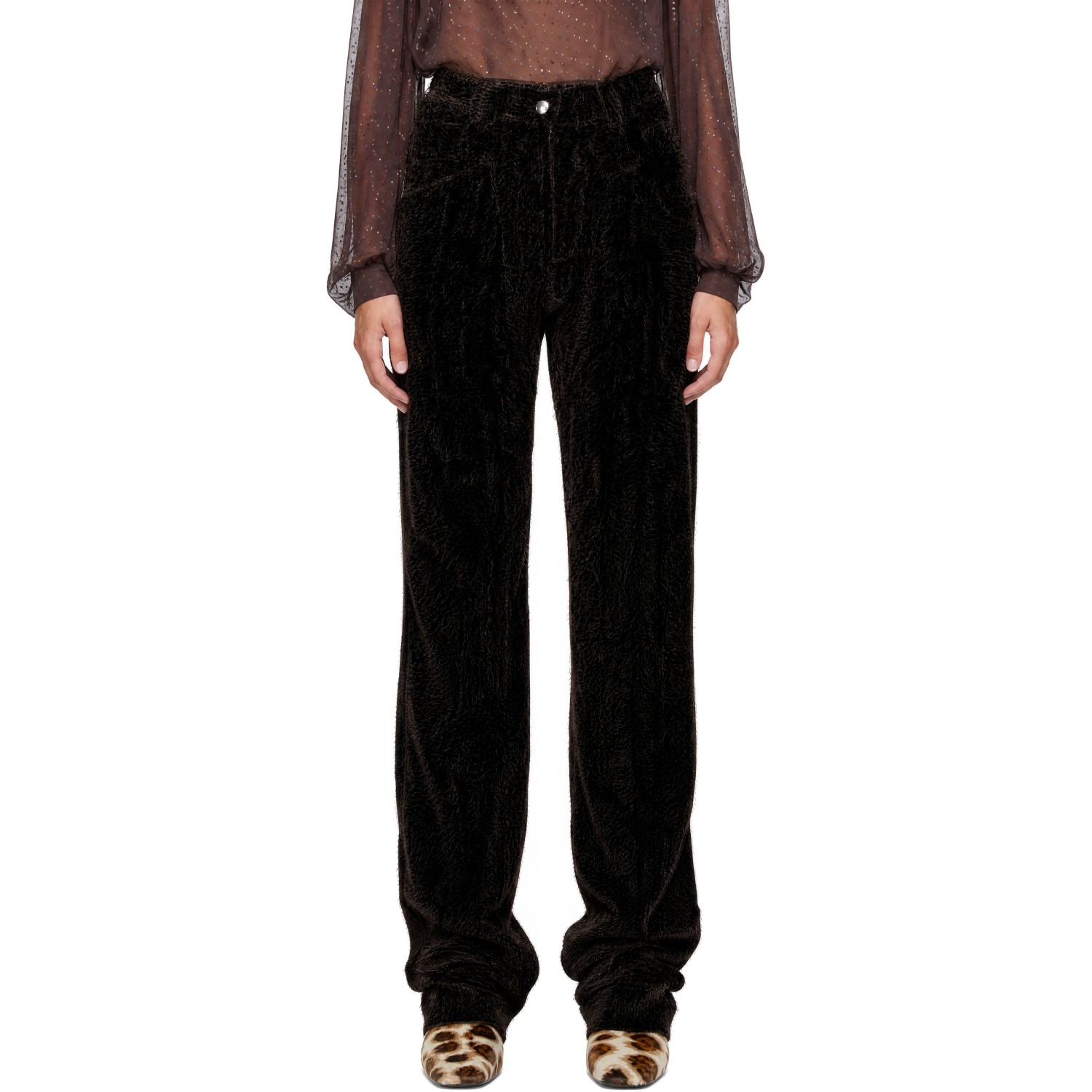 Kiko Kostadinov Black & Brown Cassowary Trousers