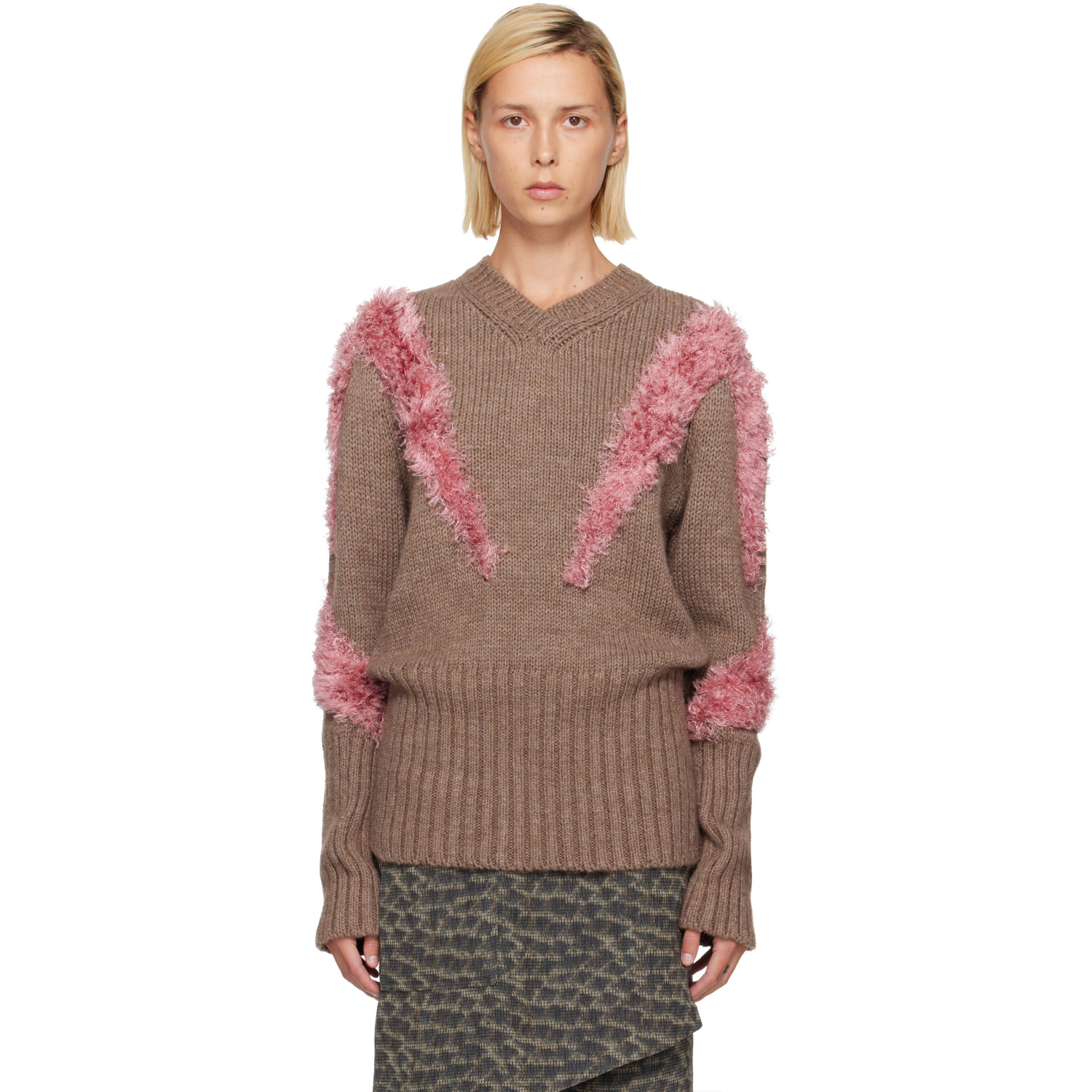 Kiko Kostadinov Brown & Pink Macaw Sweater