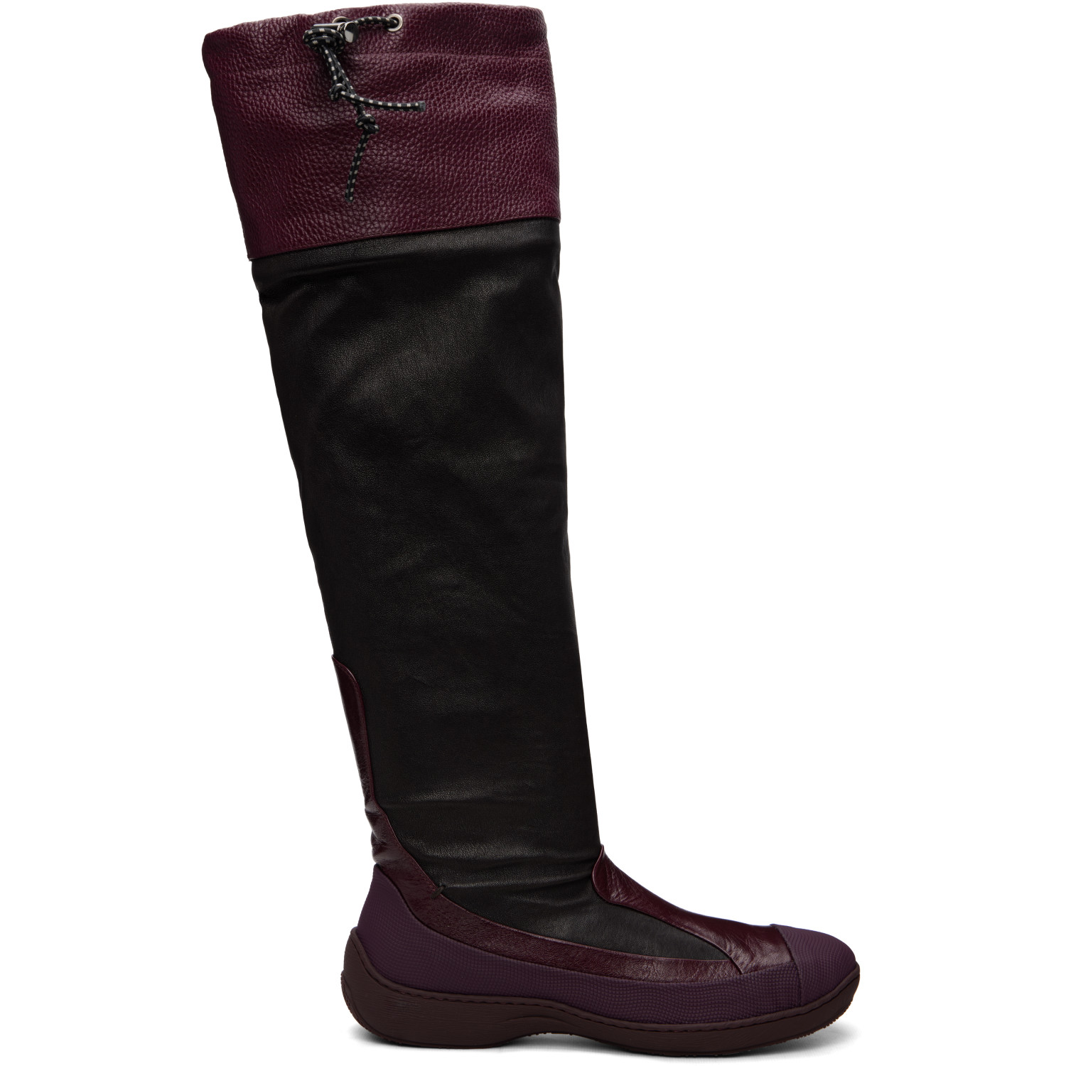 Kiko Kostadinov Brown & Burgundy Avocet Leather Tall Boots