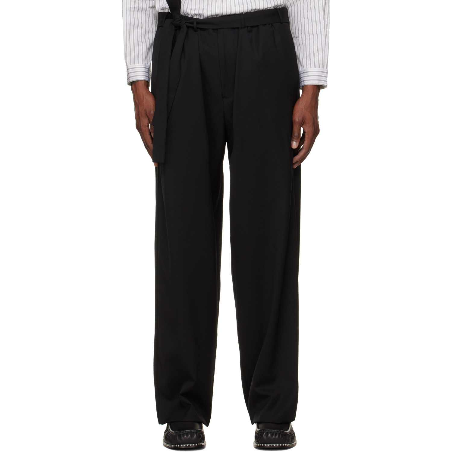 Kiko Kostadinov Black Laan Gathered Trousers