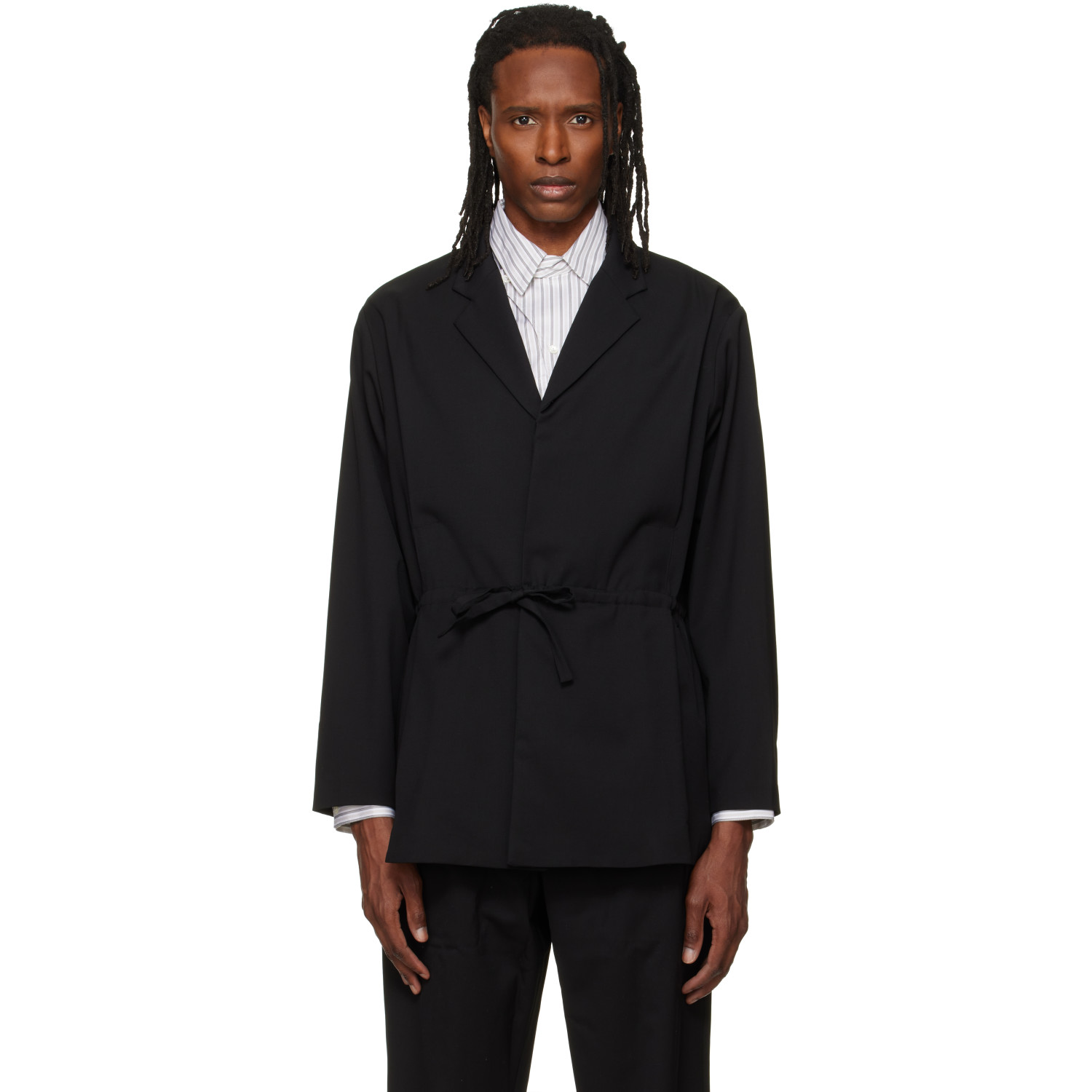 Kiko Kostadinov Black Laan Gathered Blazer