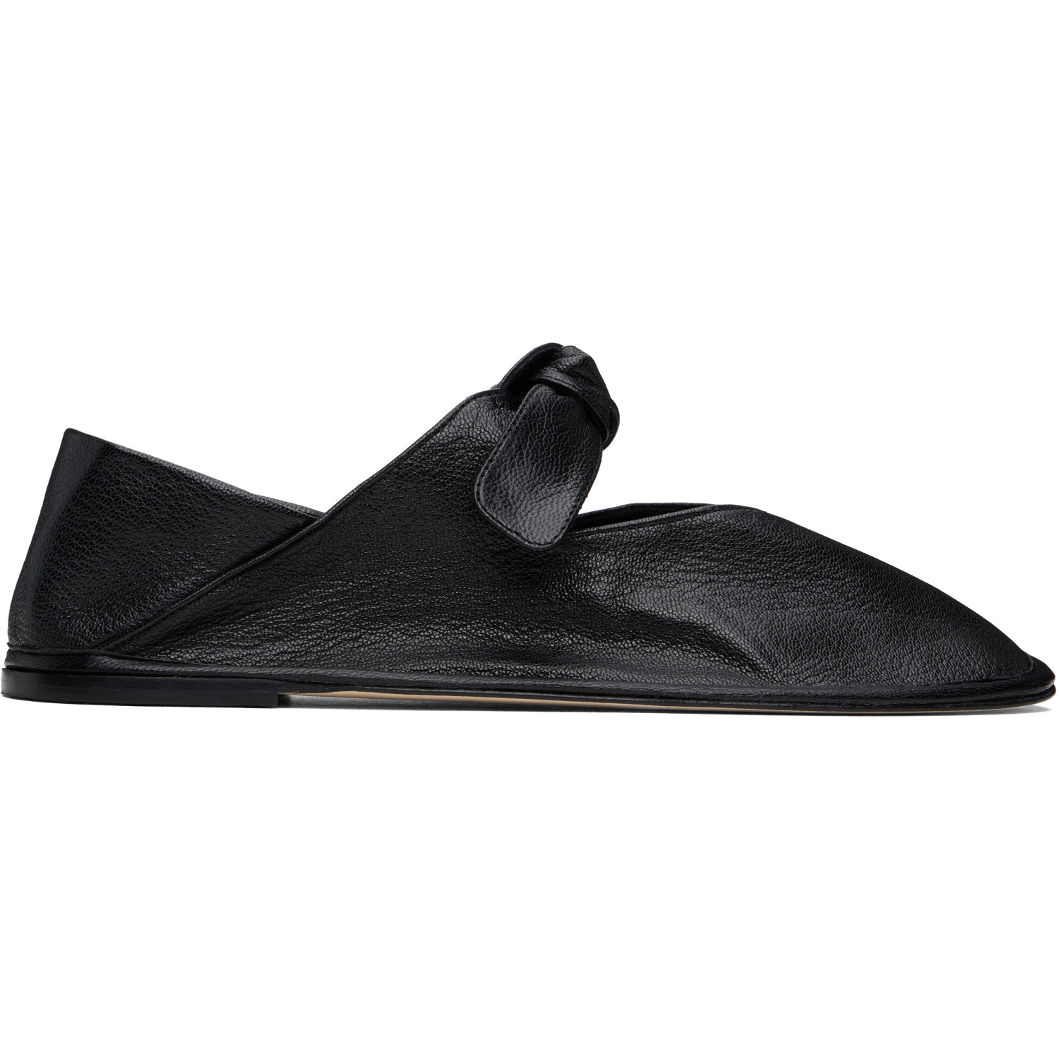HEREU Black Llasada Supple Shiny Ballerina Flats