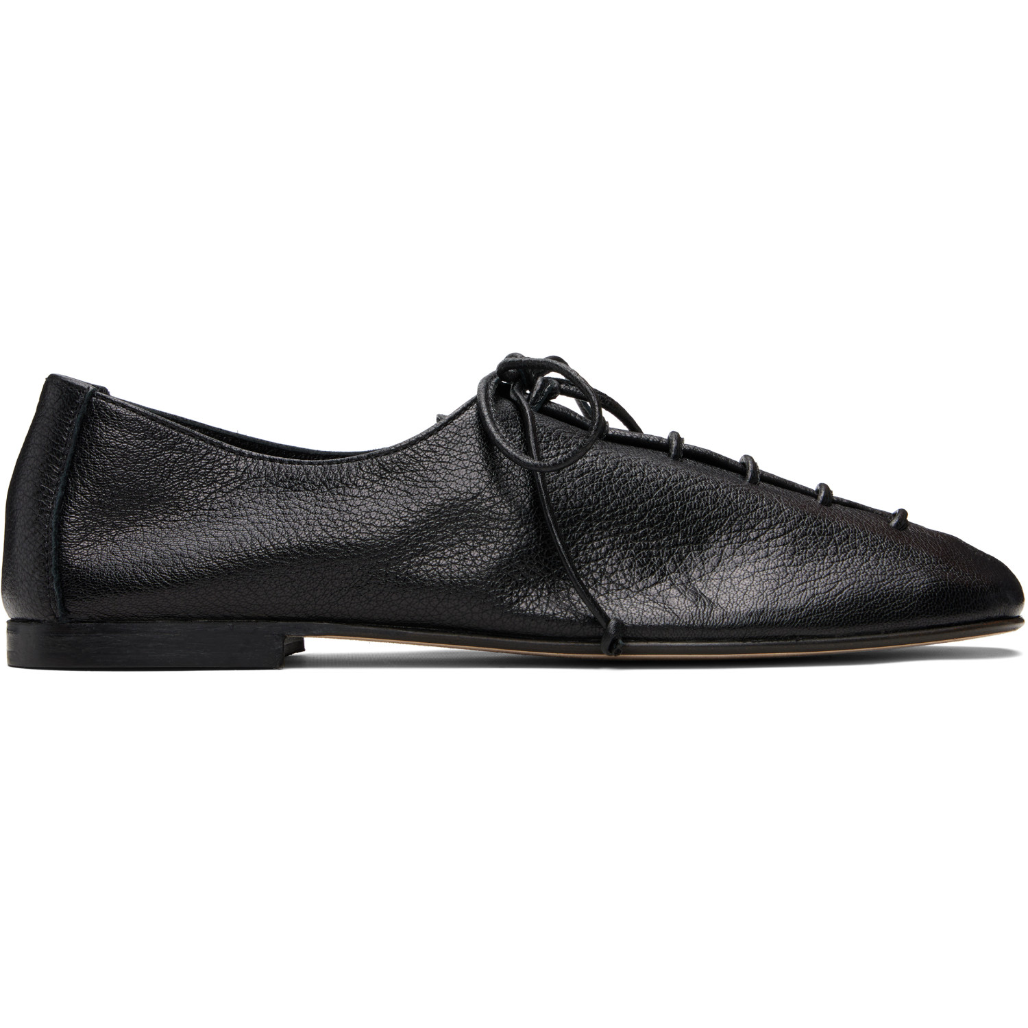 HEREU Black Plegada Shiny Oxfords