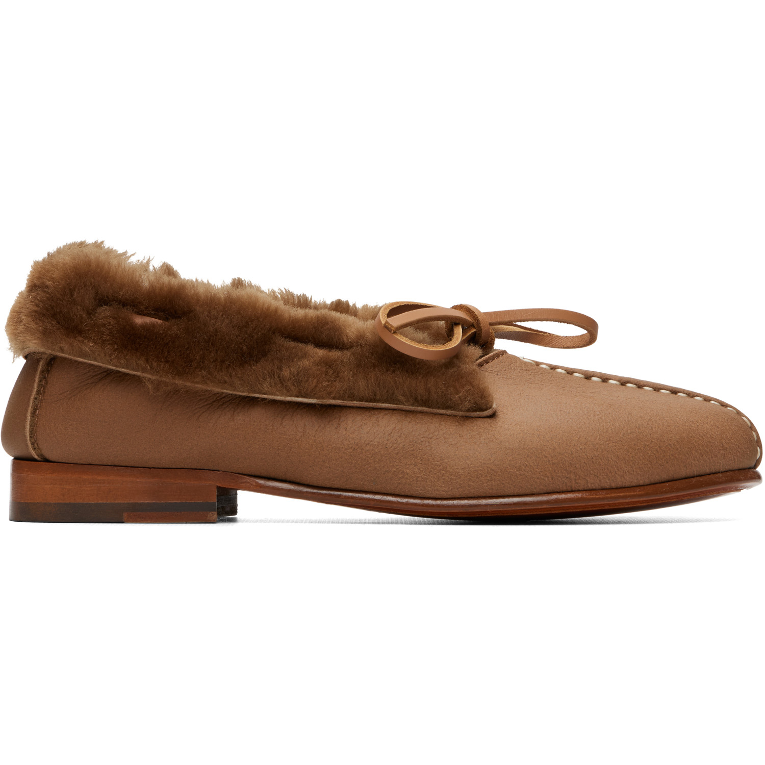 HEREU Tan Tilla Shearling Loafers