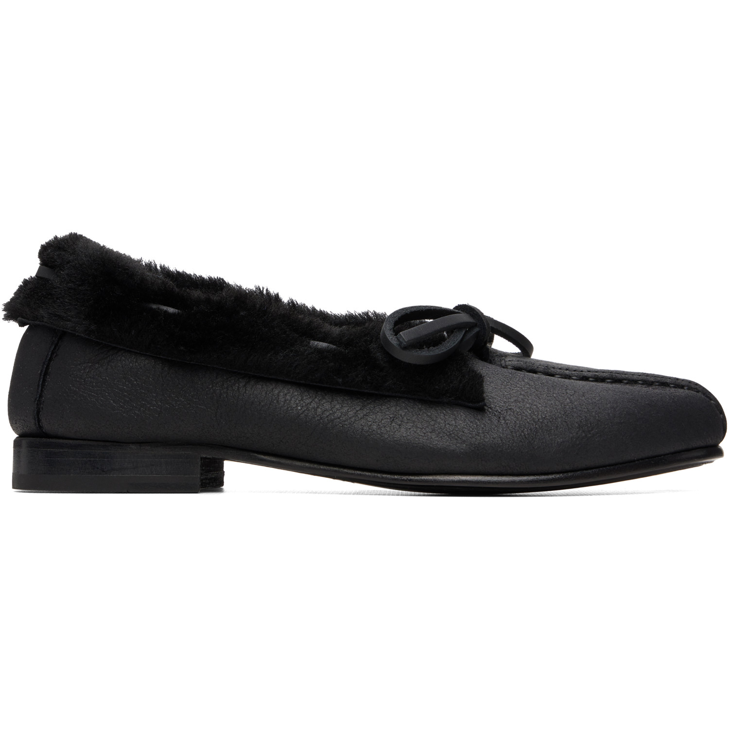 HEREU Black Tilla Shearling Loafers