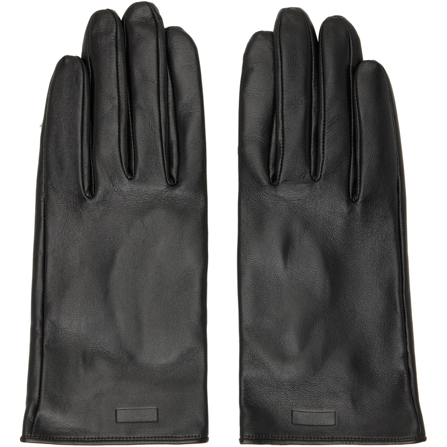 ssstein Black Leather Gloves