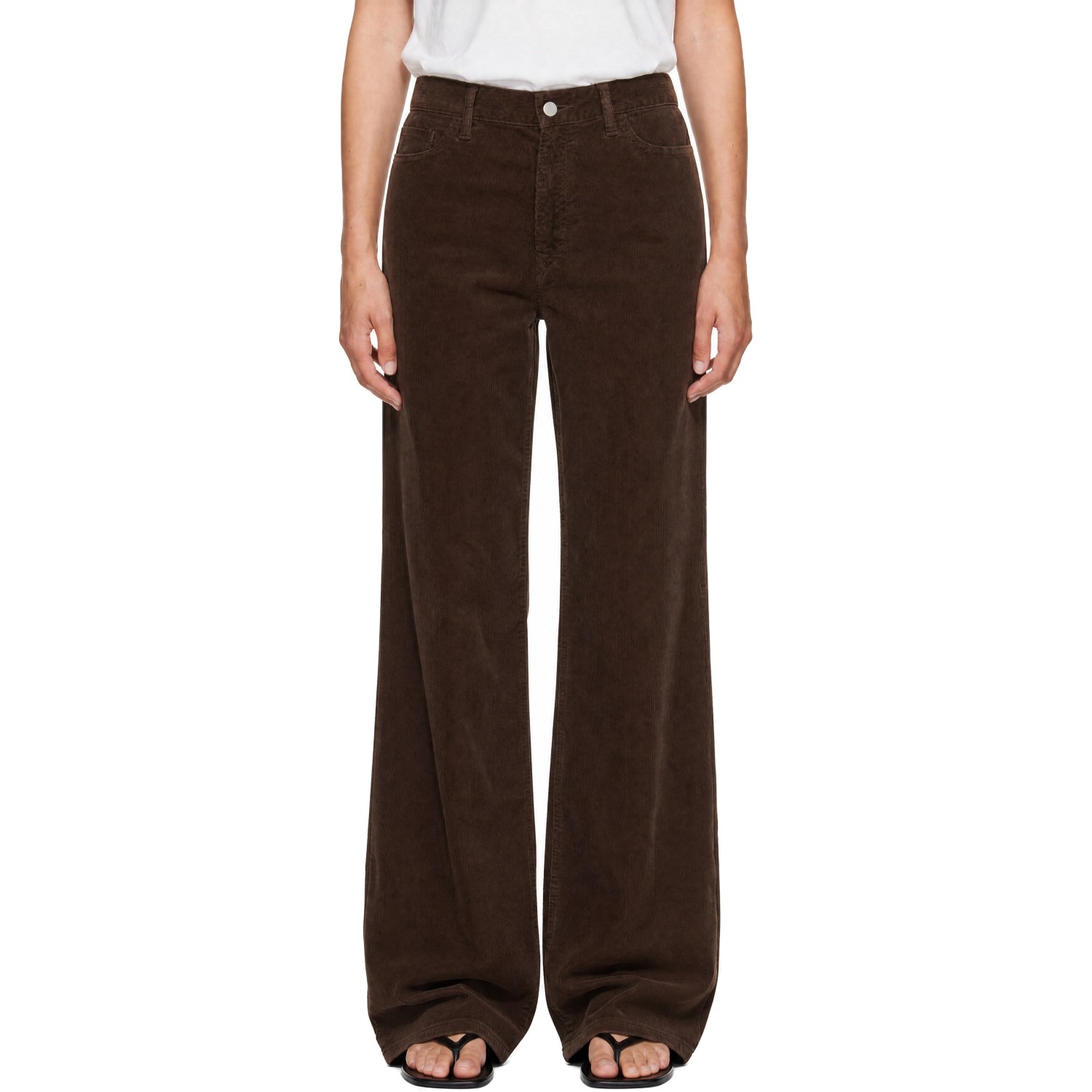 Ssstein Brown Relaxed Fit Vintage Corduroy Trousers In Multi