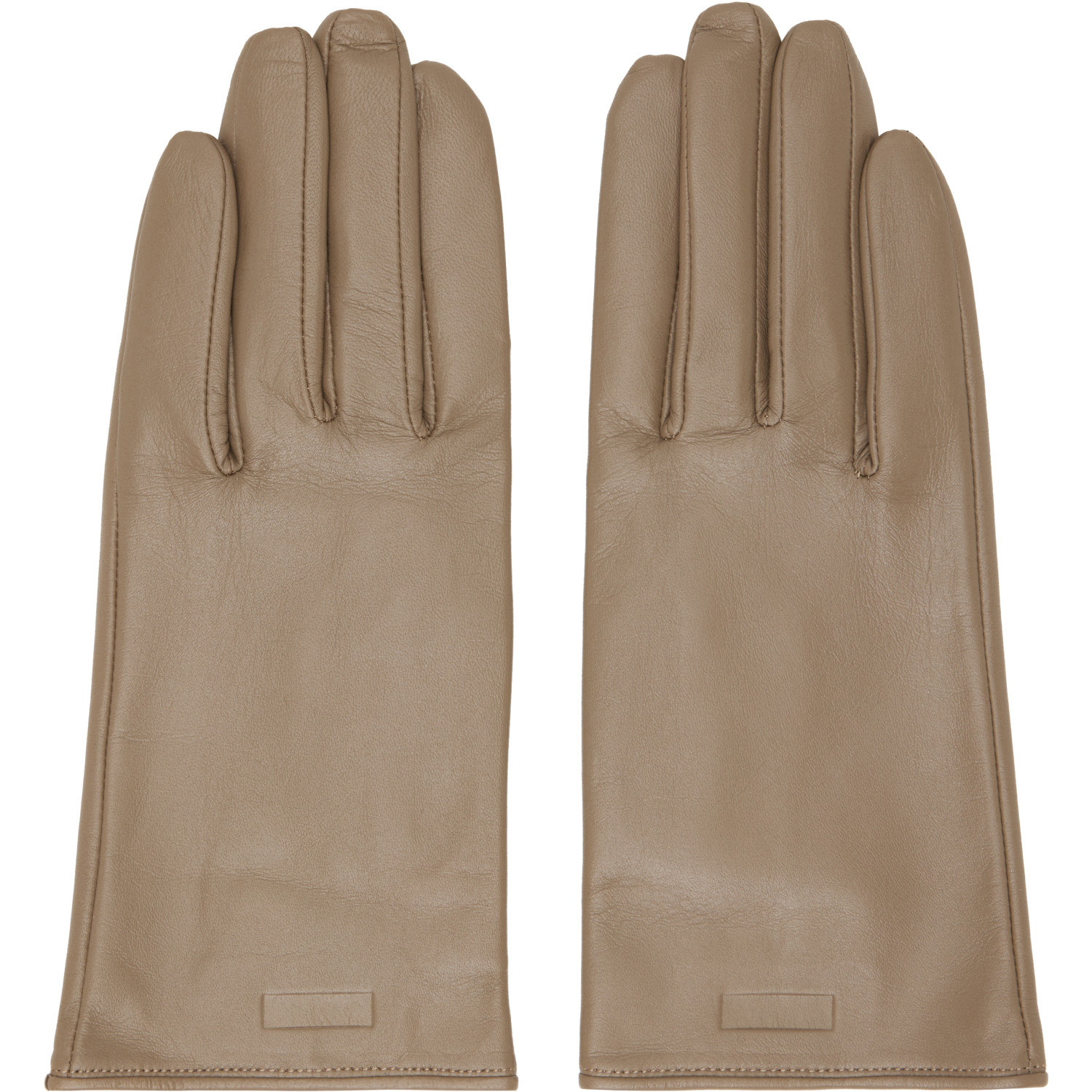 ssstein Taupe Leather Gloves