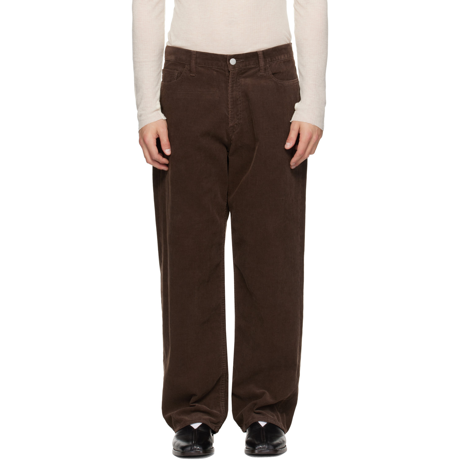 Ssstein Brown Relax Fit Vintage Corduroy Trousers