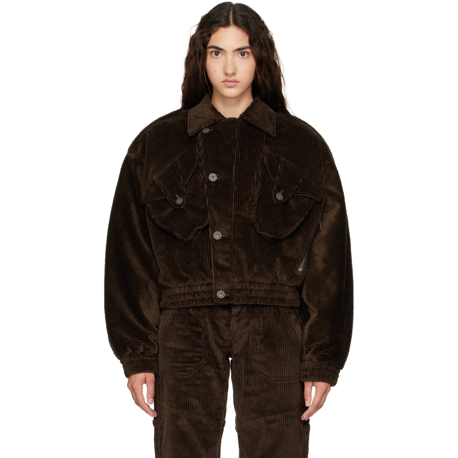 VAQUERA Brown Quilted Corduroy Jacket