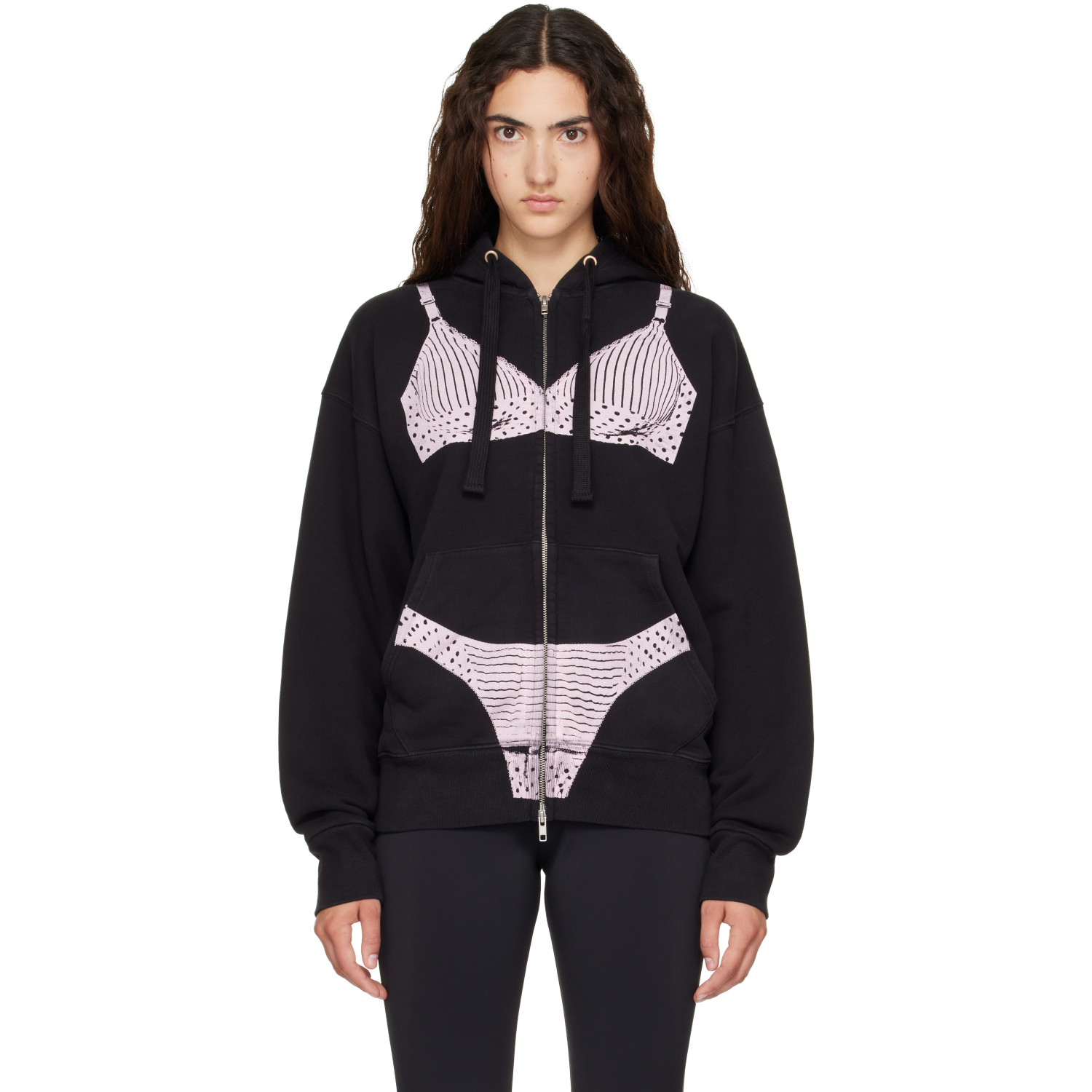 VAQUERA Black Trompe L'Oeil Hoodie