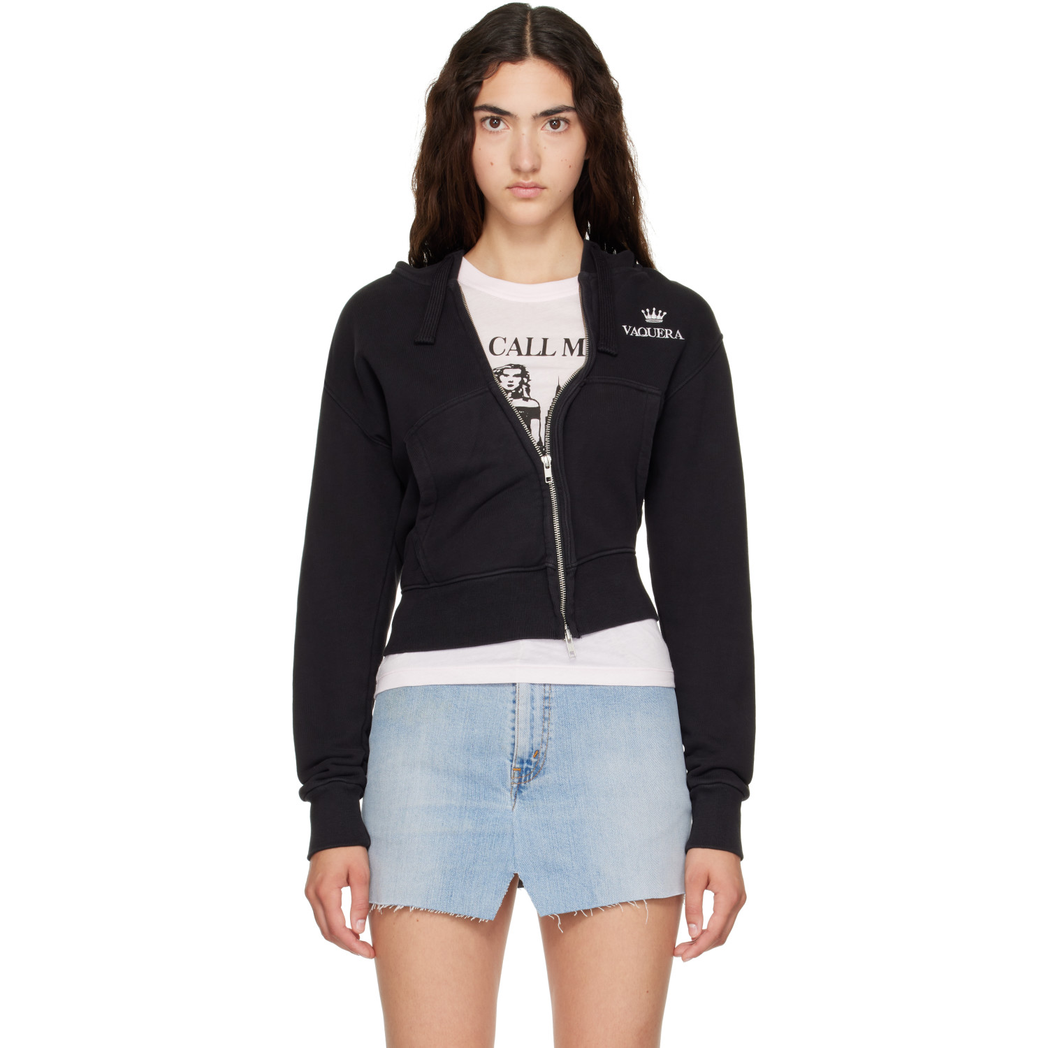 VAQUERA Black Twisted Zip Hoodie