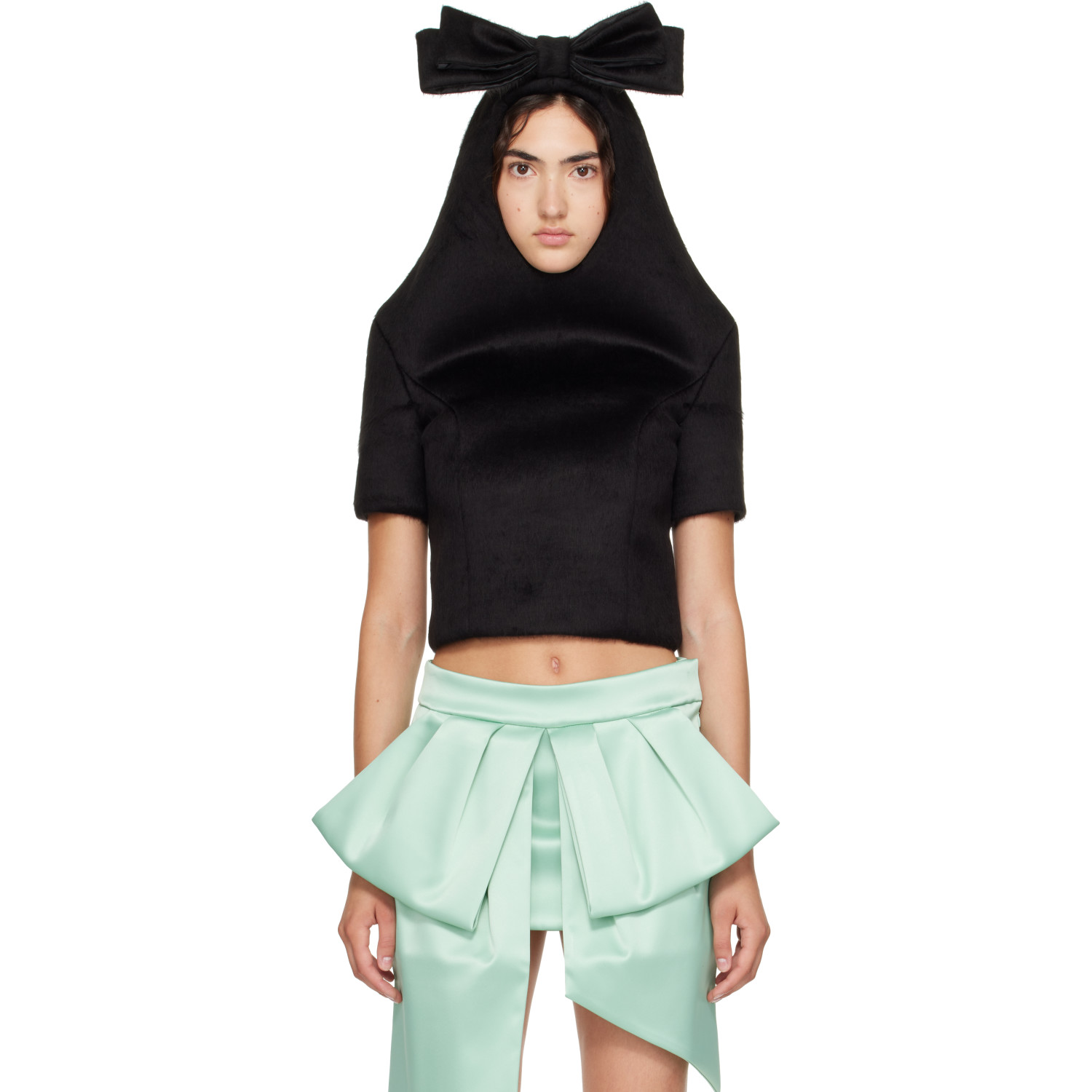 VAQUERA Black Neoprene Bow Top