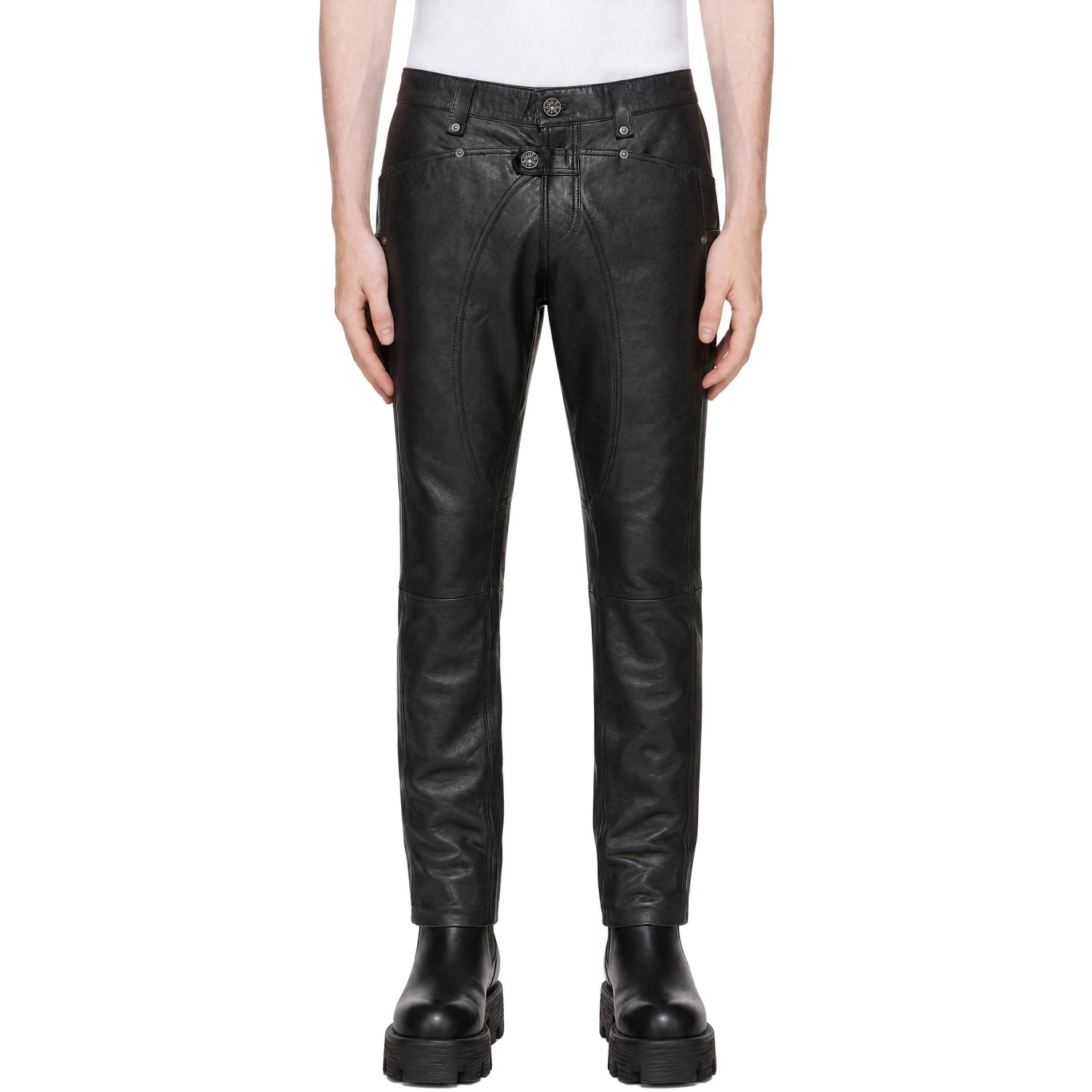 VAQUERA Black Leather Daddy Pants