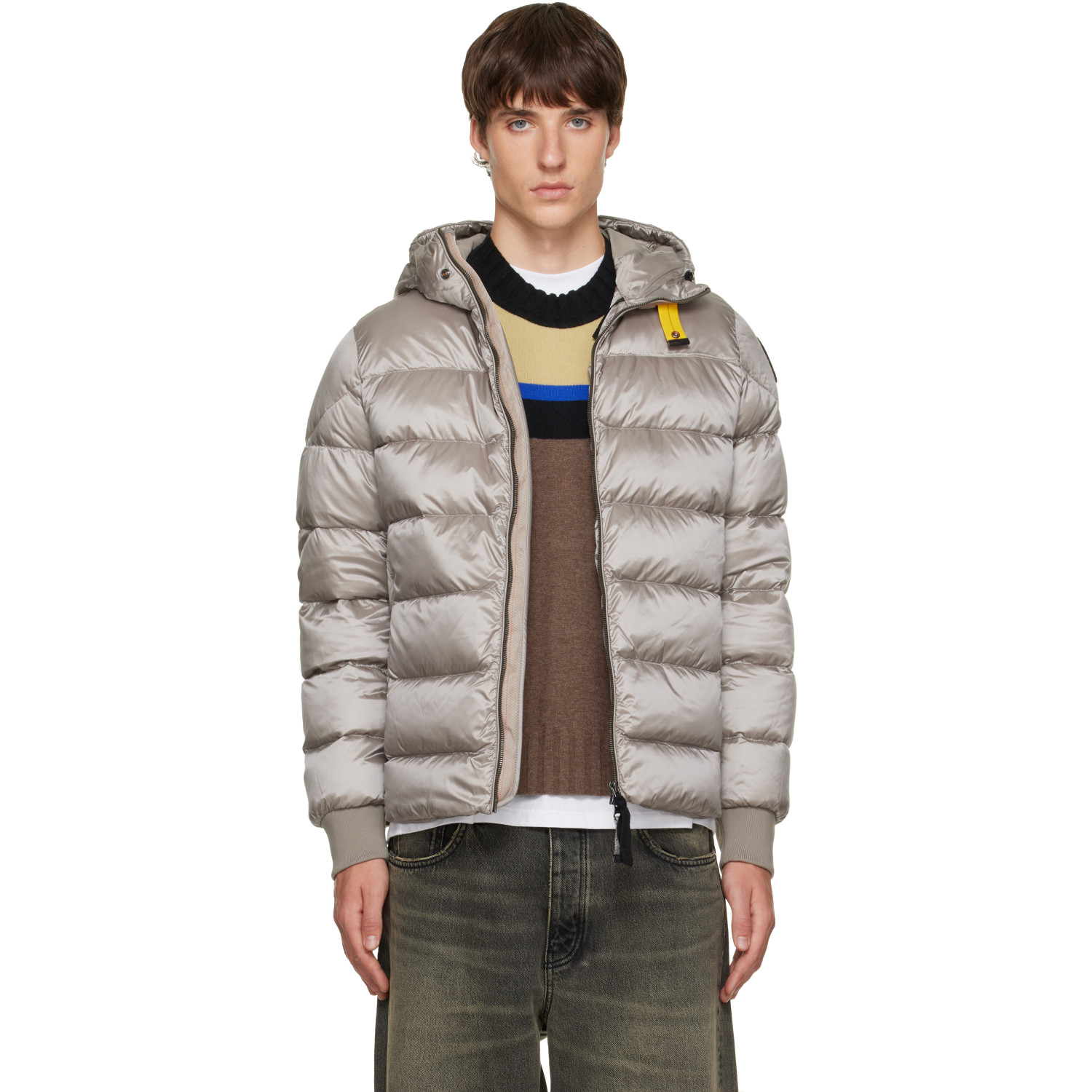 Parajumpers Gray Pharrell Hooded Bomber Jacket