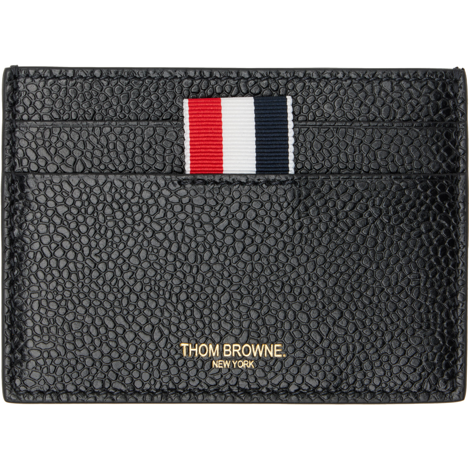 Thom Browne Black Pebble Grain Double Sided Card Holder